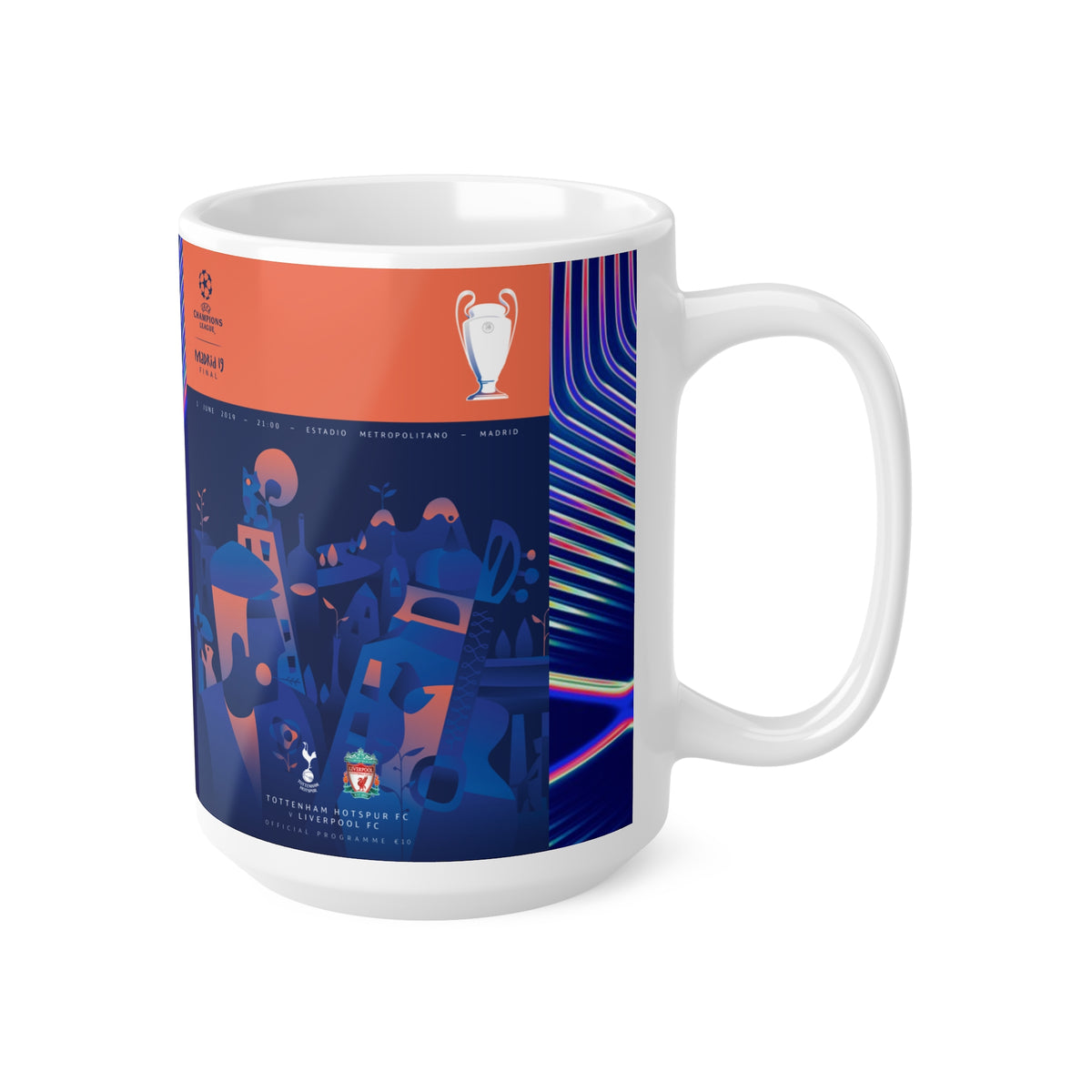 Liverpool 2018 & 2019 UEFA Champions League Finals Programme Covers Inspired Ceramic Coffee Mug — 11oz & 15oz