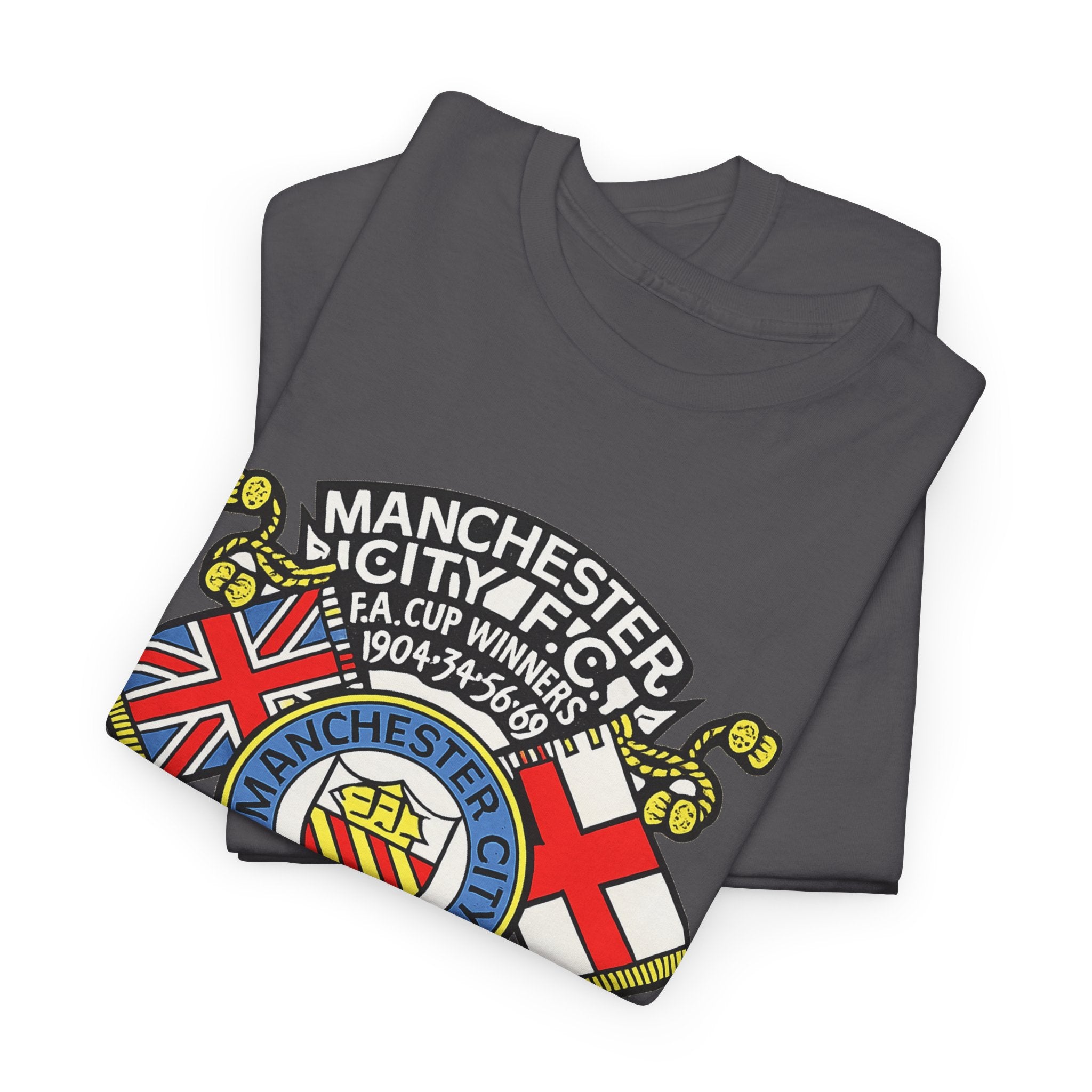 Manchester City Vintage Crest Tee — 'The Super Blues' 1970 European Cup Winners
