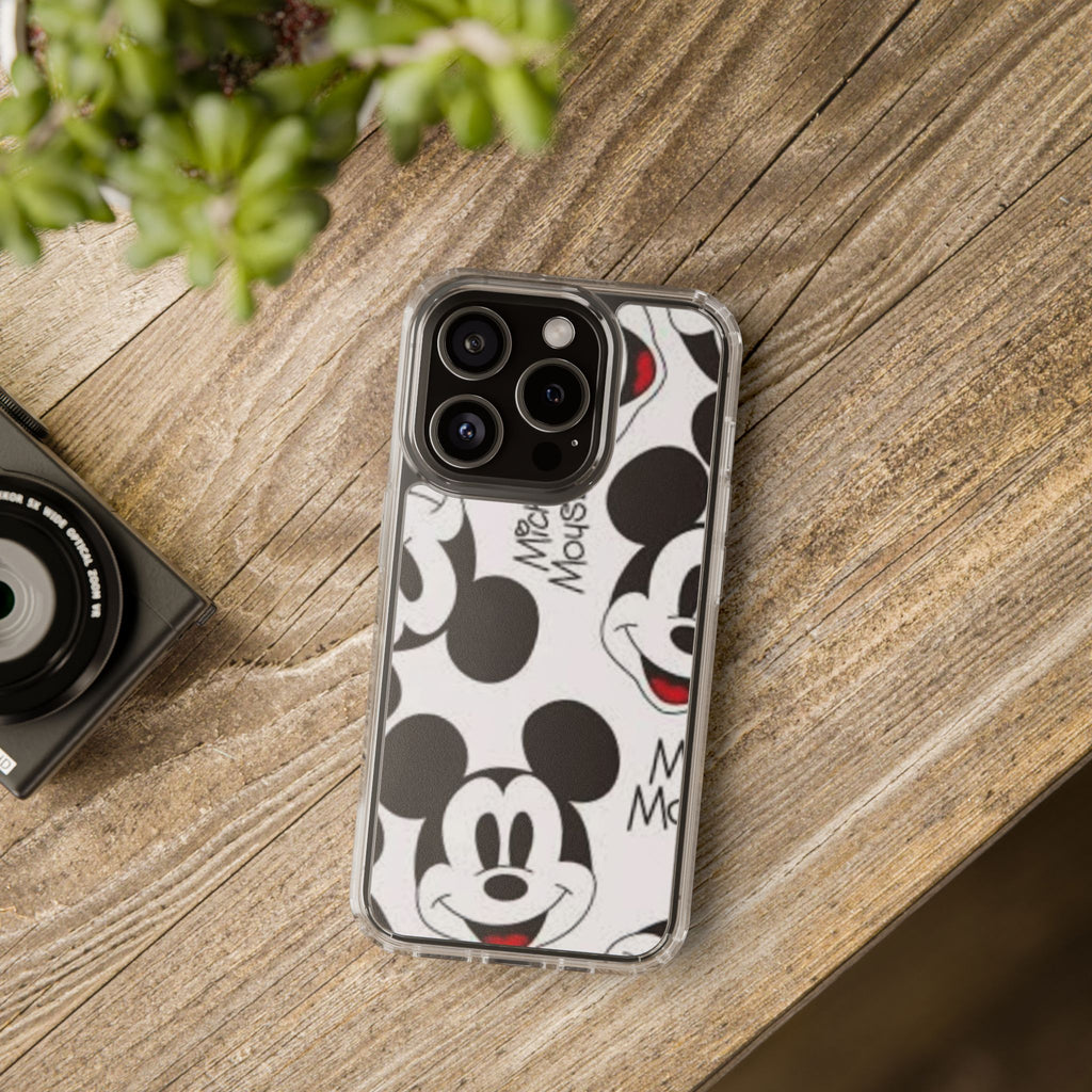 Mickey Mouse Clear Phone Case – Retro Cartoon Pattern Clear Case