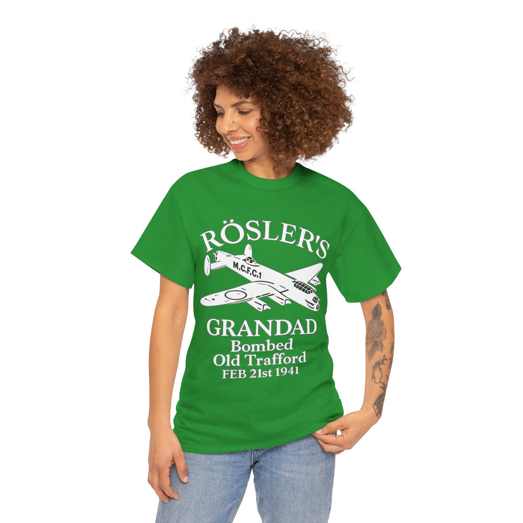Rösler's Grandad Bombed Old Trafford Tee — WWII Tribute Military Plane Shirt (Feb 21, 1941)