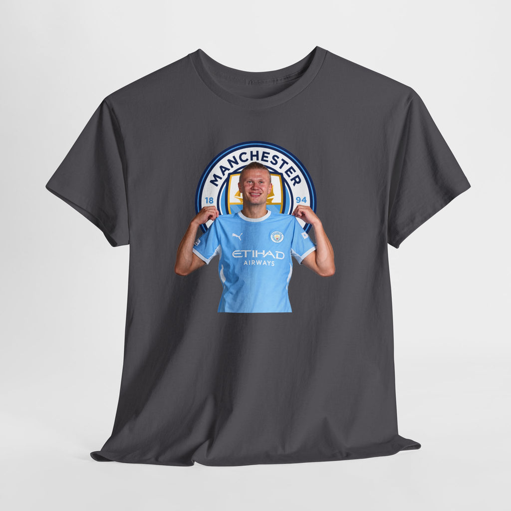 Manchester City Erling Haaland Inspired Cotton T-Shirt Tee — Player Celebratory Graphic T-Shirt
