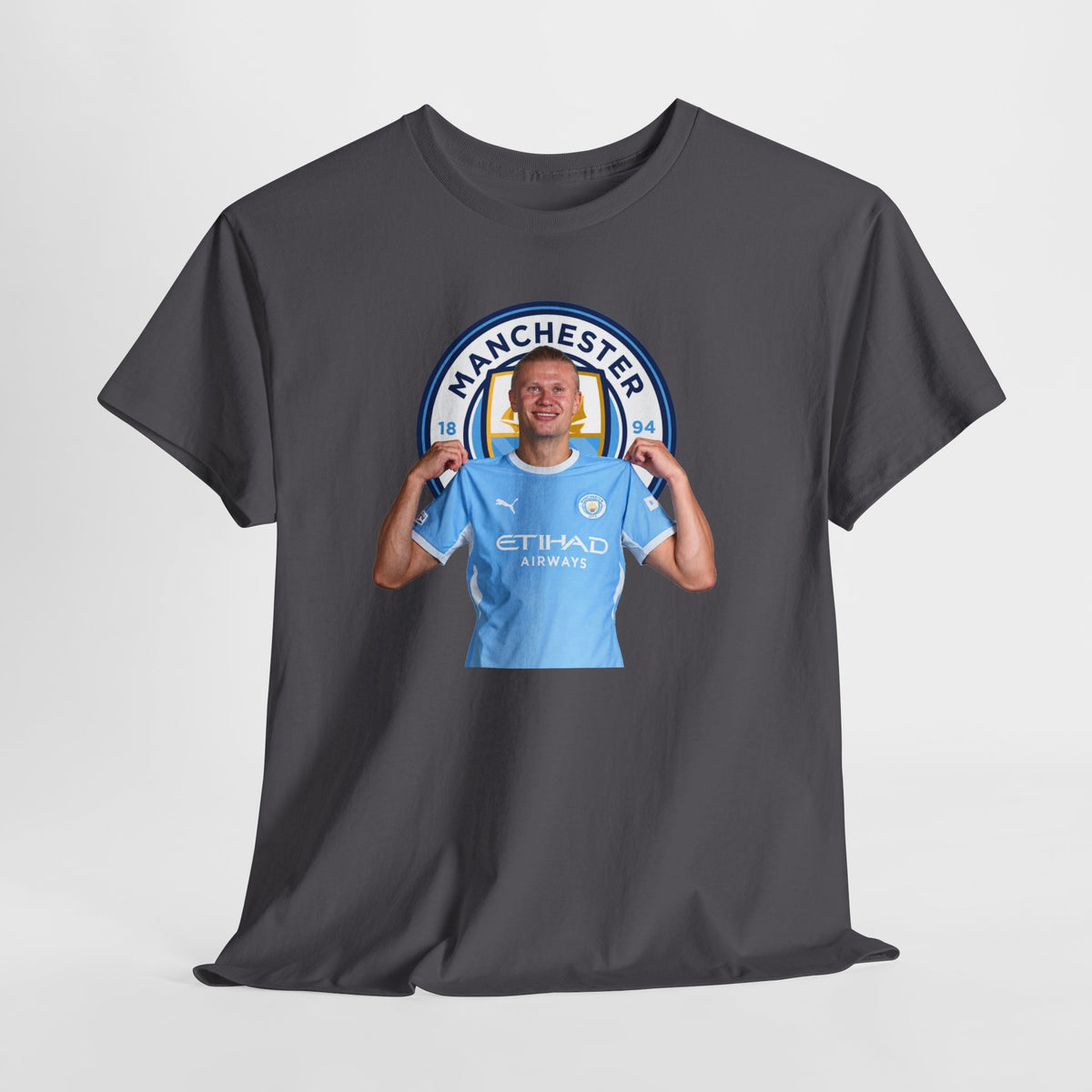 Manchester City Erling Haaland Inspired Cotton T-Shirt Tee — Player Celebratory Graphic T-Shirt