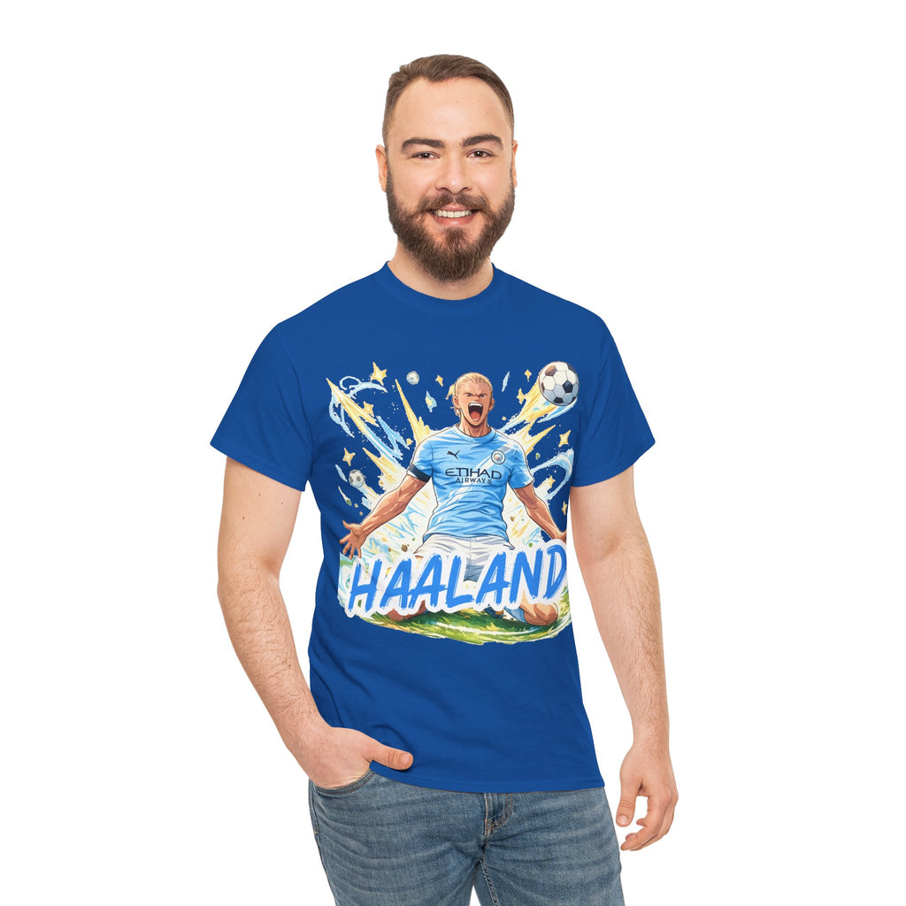 Erling Haaland Anime Fan Tee — Celebratory Football Player Graphic T-Shirt