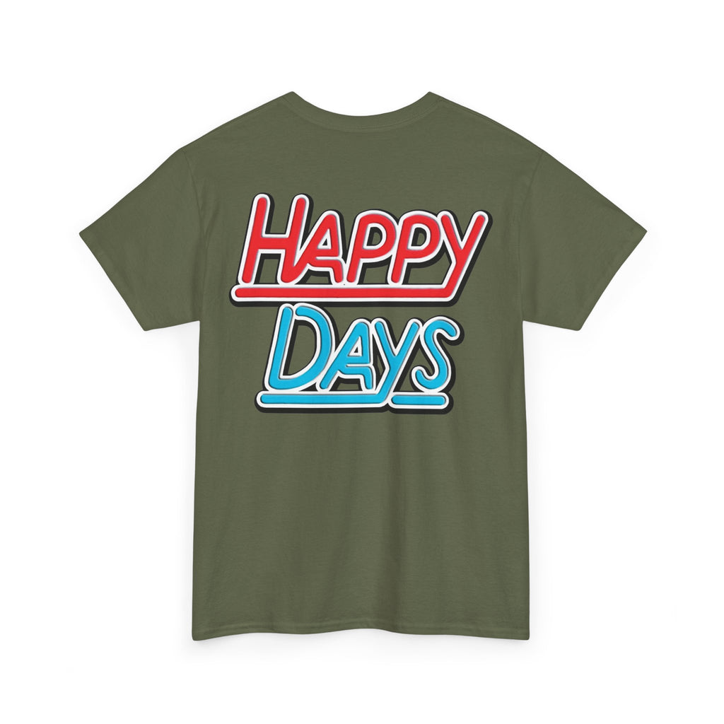 Happy Days Cast Caricature Tee — Retro 70s Sitcom Graphic T-Shirt