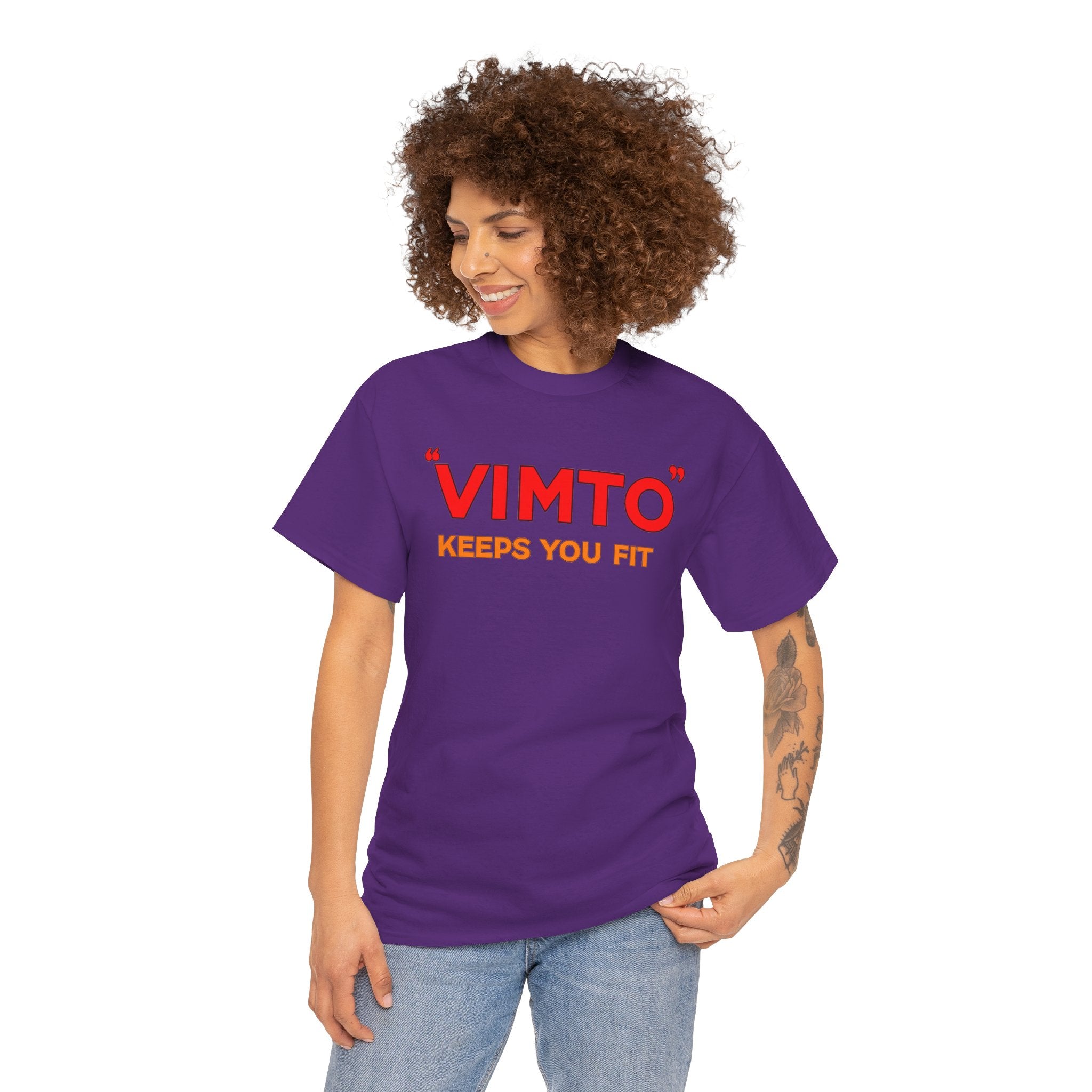 VIMTO "Keeps You Fit" Graphic Tee — Retro Beverage Logo T-Shirt