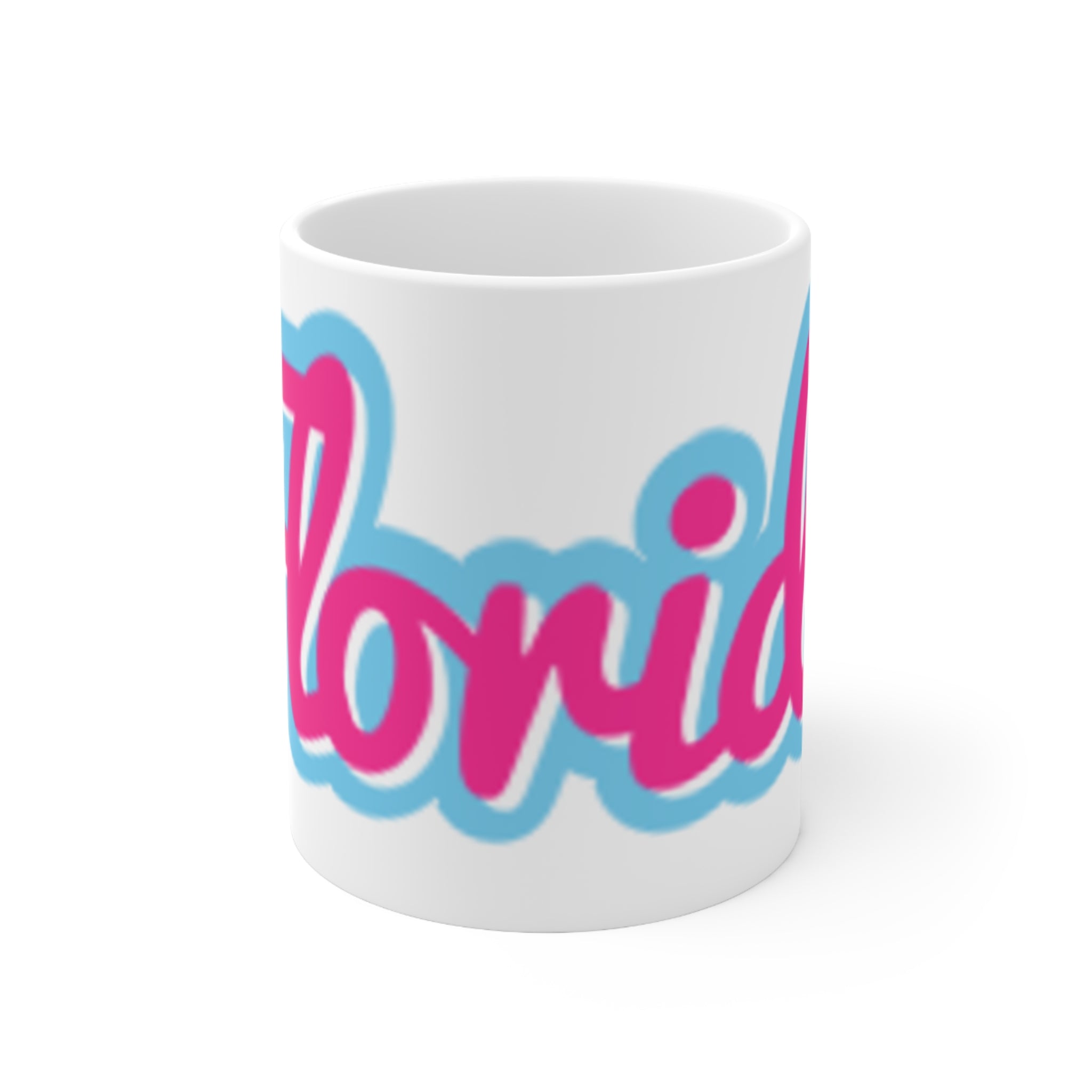 Florida Retro Script Ceramic Coffee Mug – Pink & Blue 11oz/15oz