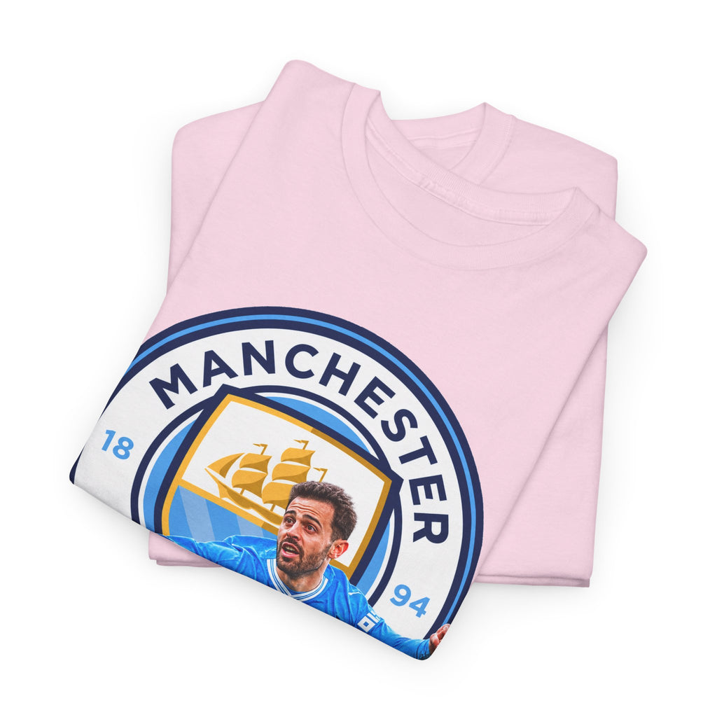 Bernardo SIlva Manchester City legend Cotton T‑Shirt — Blue Crest Football Tee