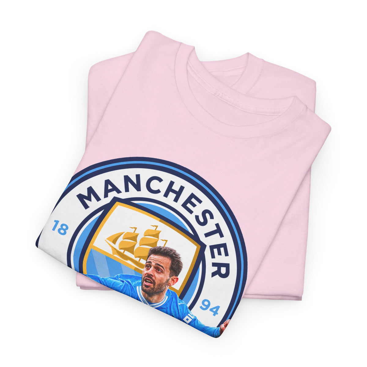 Bernardo SIlva Manchester City legend Cotton T‑Shirt — Blue Crest Football Tee