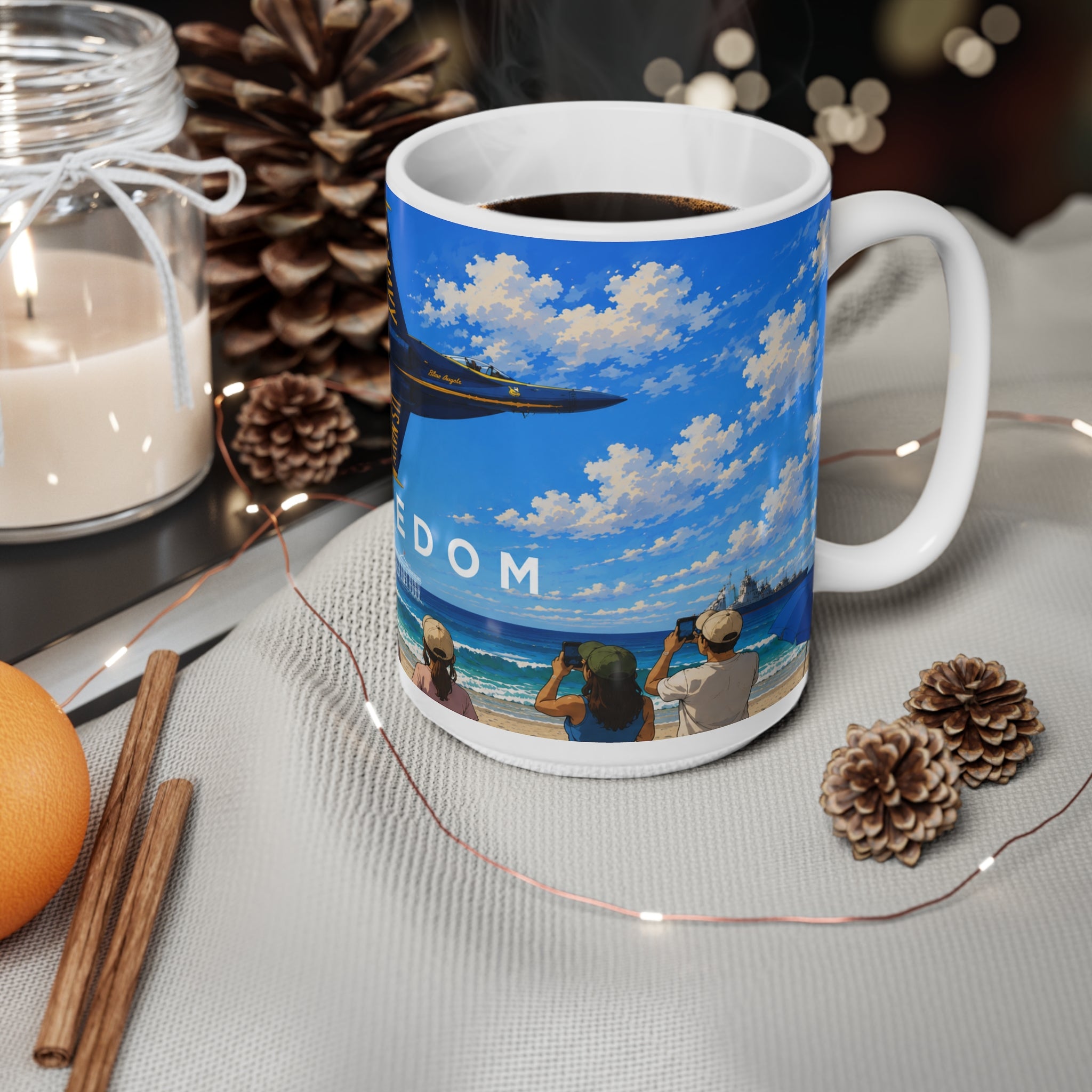 Freedom Airshow Mug — US Navy Blue Angels Ceramic Coffee Cup (11oz & 15oz)