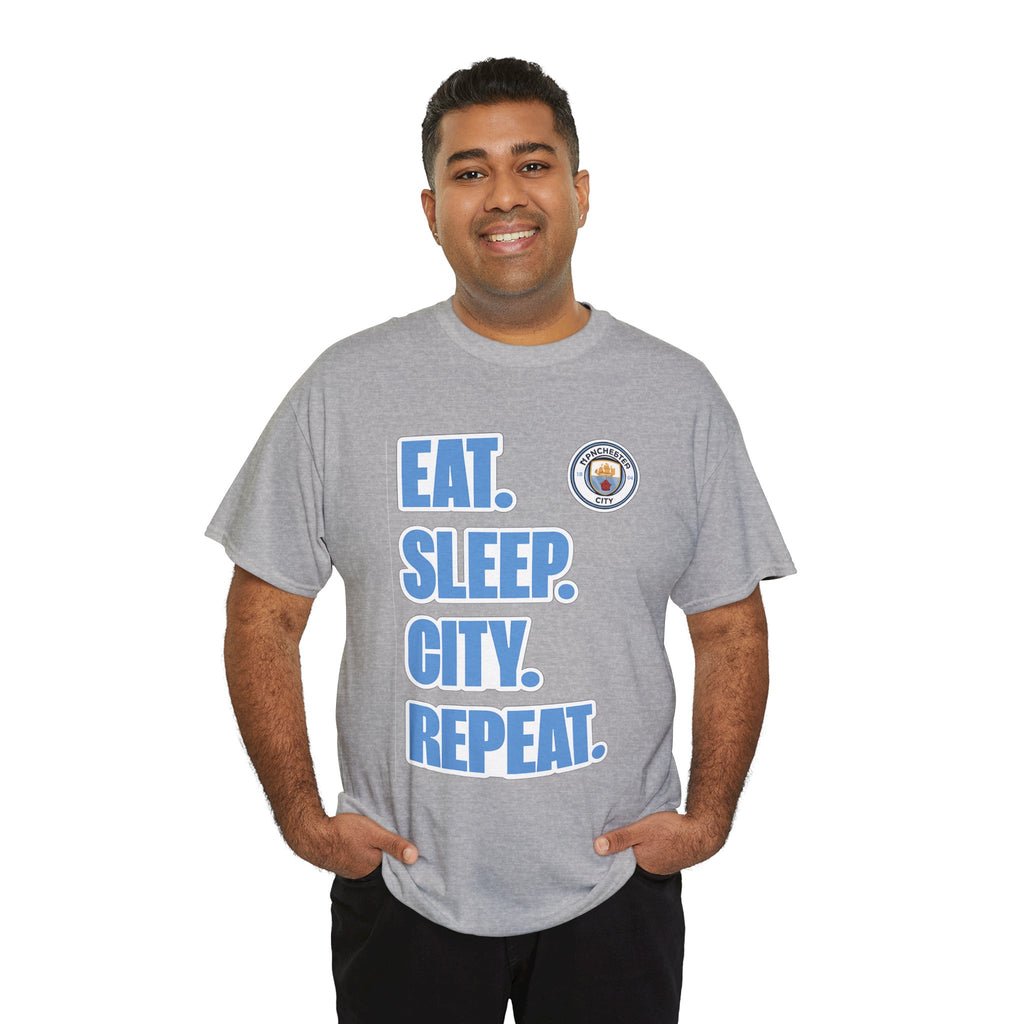 Eat. Sleep. City. Repeat. T‑Shirt — Manchester City Fan Tee