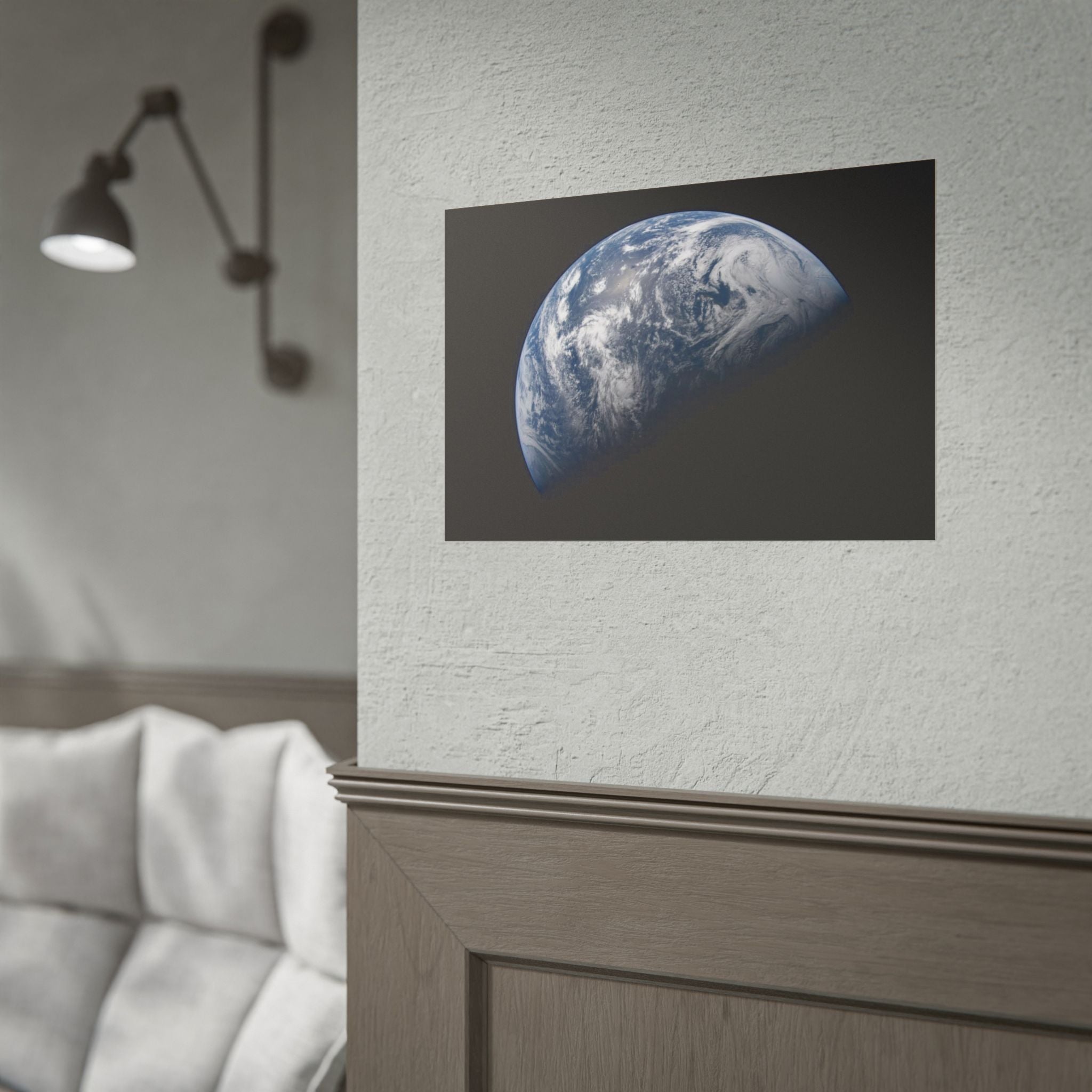 Earth from Space Poster — Atmospheric Blue Planet Photography Wall Art