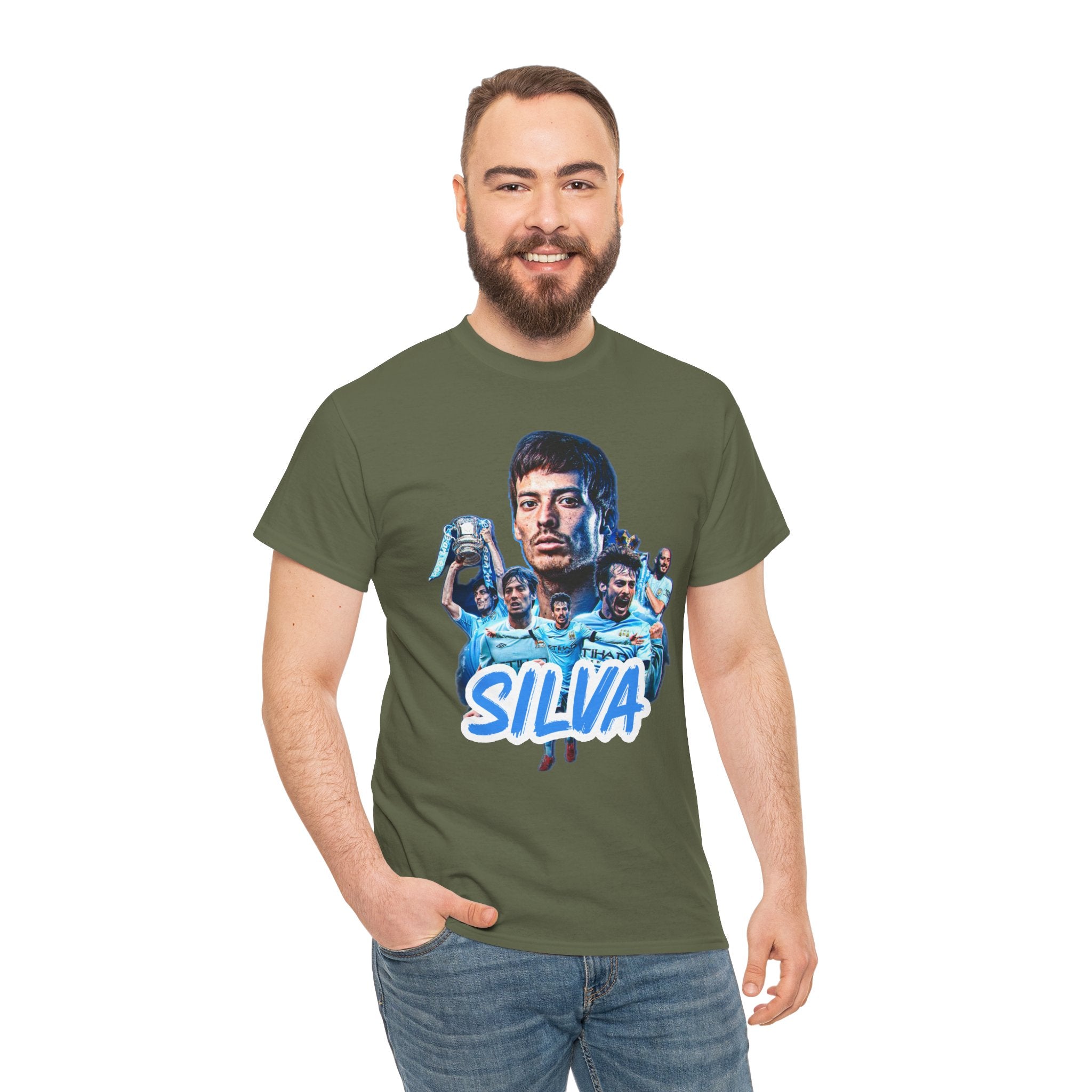 David Silva Manchester City Soccer Tee — Classic Player Portrait Football Shirt
