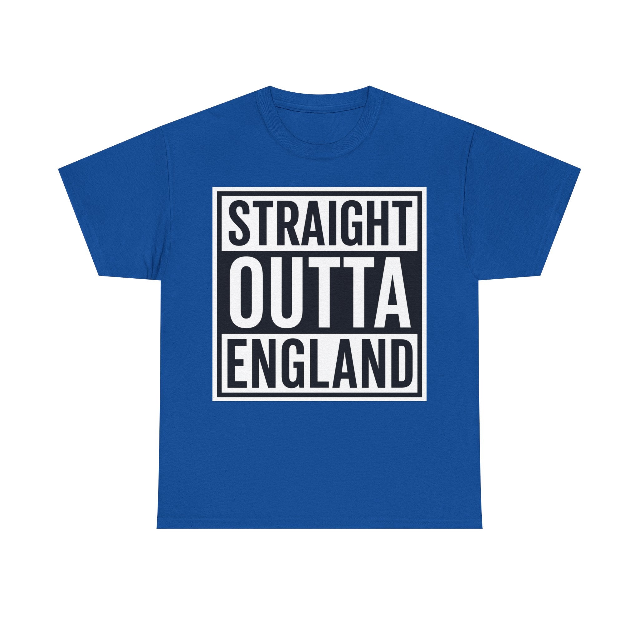 Straight Outta England T-Shirt — Bold Black Typography Tee for Brits & Expats