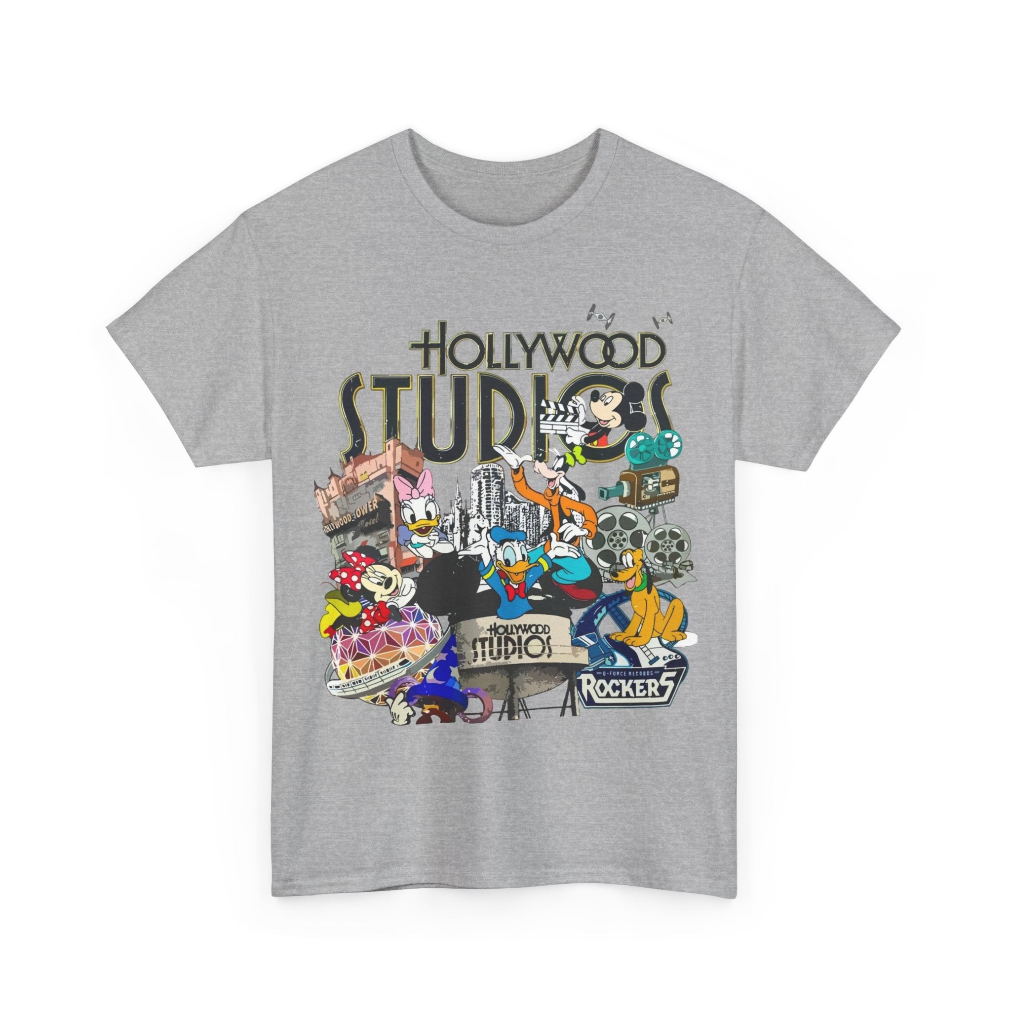 Hollywood Studios Collage T-Shirt — Vintage Theme Park Character Tee