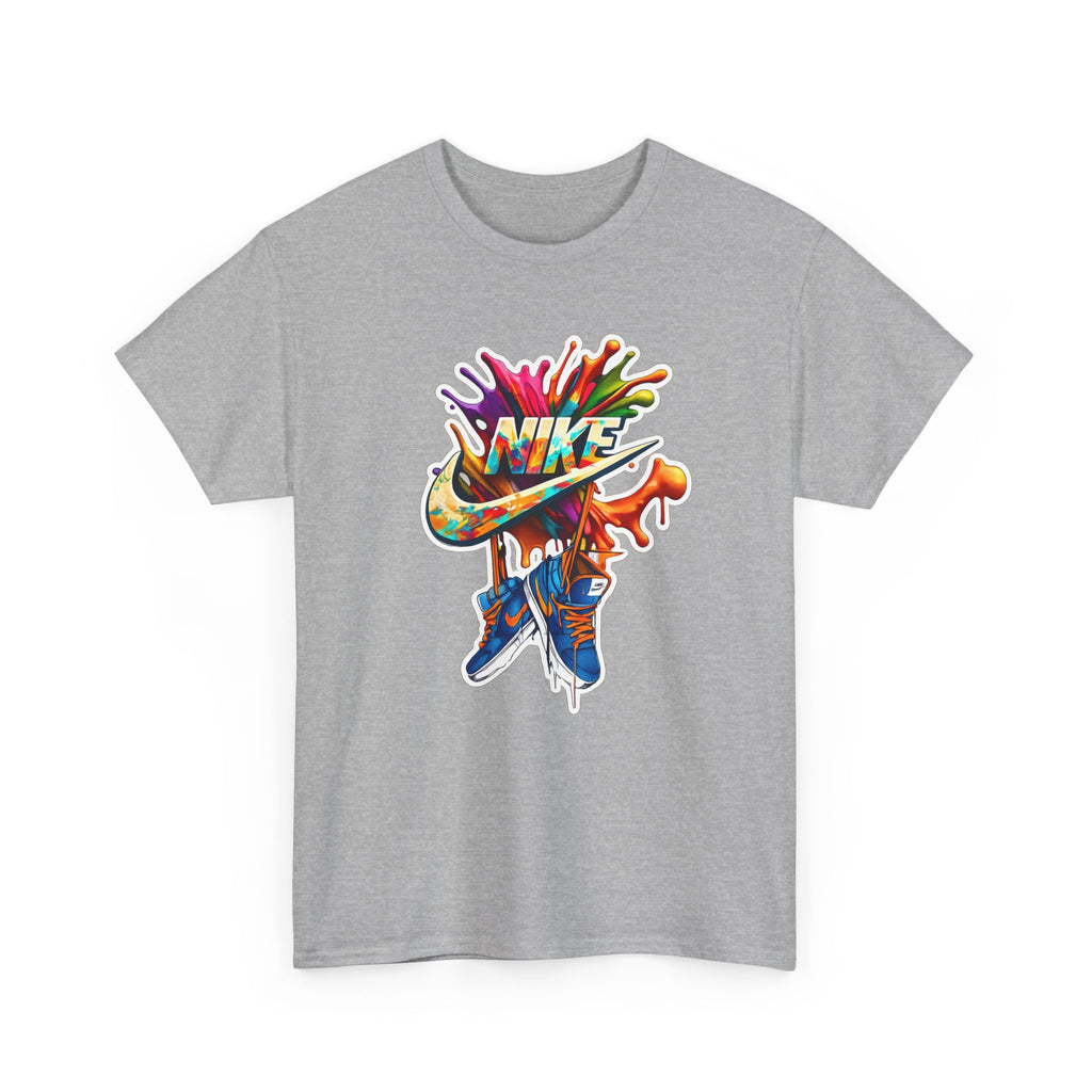 Nike Inspired Splash Graphic Tee — Colorful Sneaker Streetwear T-Shirt