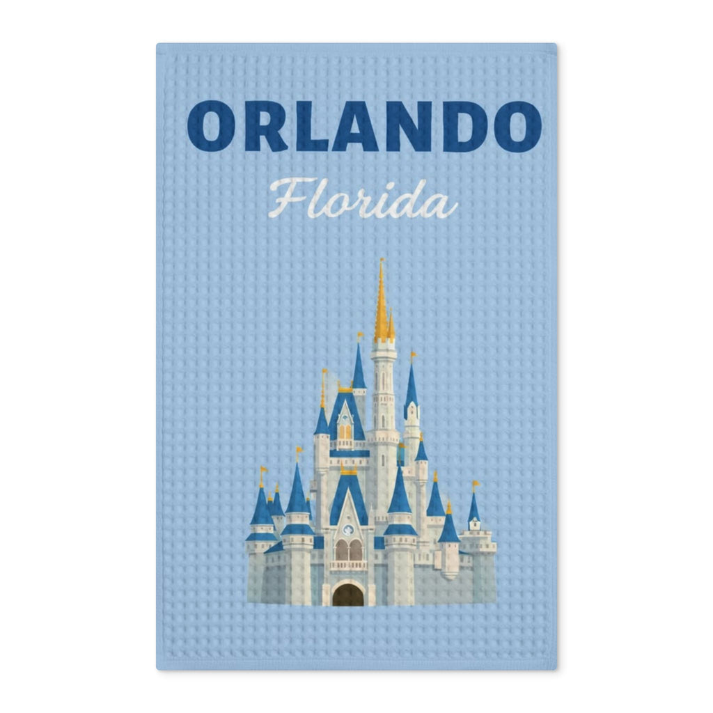 Orlando Florida Castle Waffle Tea Towel — Double-Sided Souvenir Kitchen Towel