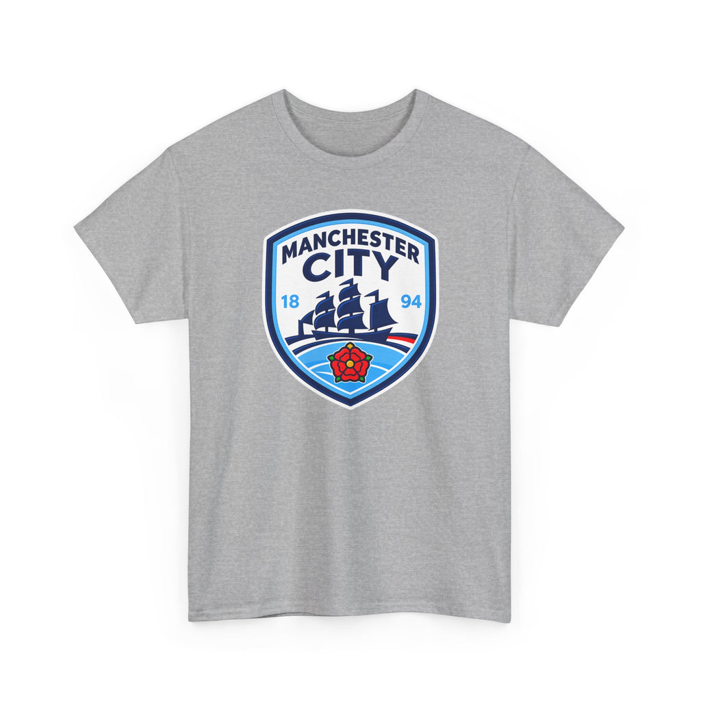 Manchester City Inspired Crest Cotton T-Shirt