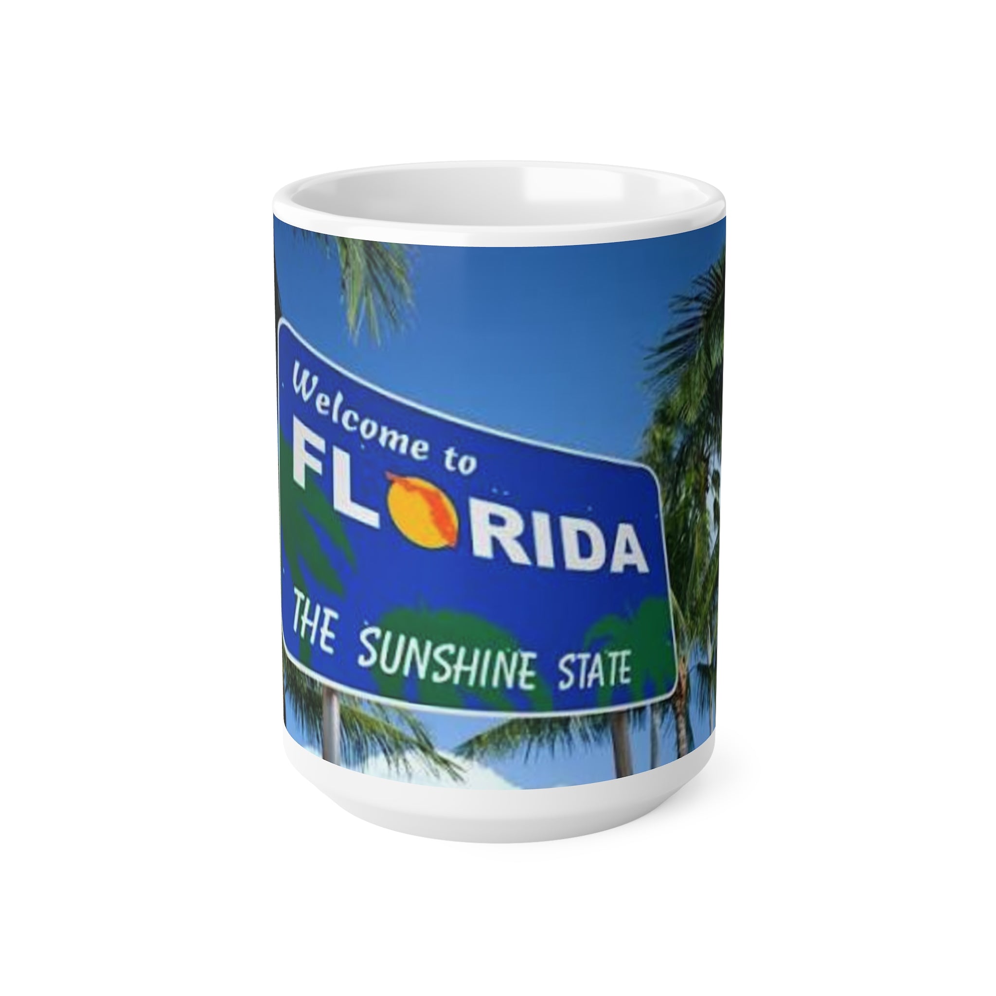 Florida Welcome Sign Coffee Mug — The Sunshine State Ceramic Travel Coffee Cup