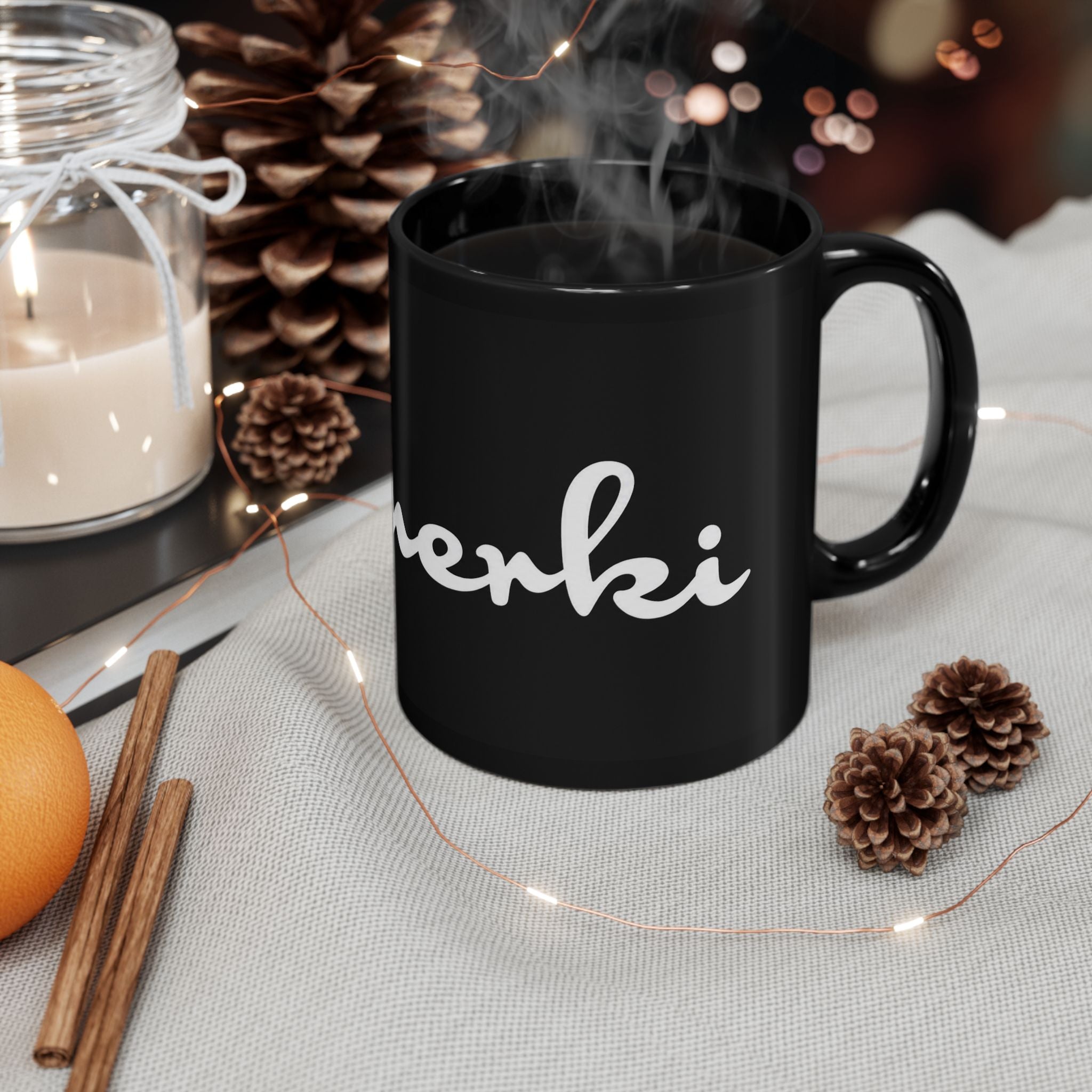 Cherki Script Black Coffee Mug – Stylish Personalized Name Mug (11oz, 15oz)