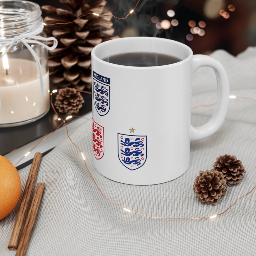 England Football Crest Mug — Ceramic Coffee Cup 11oz/15oz