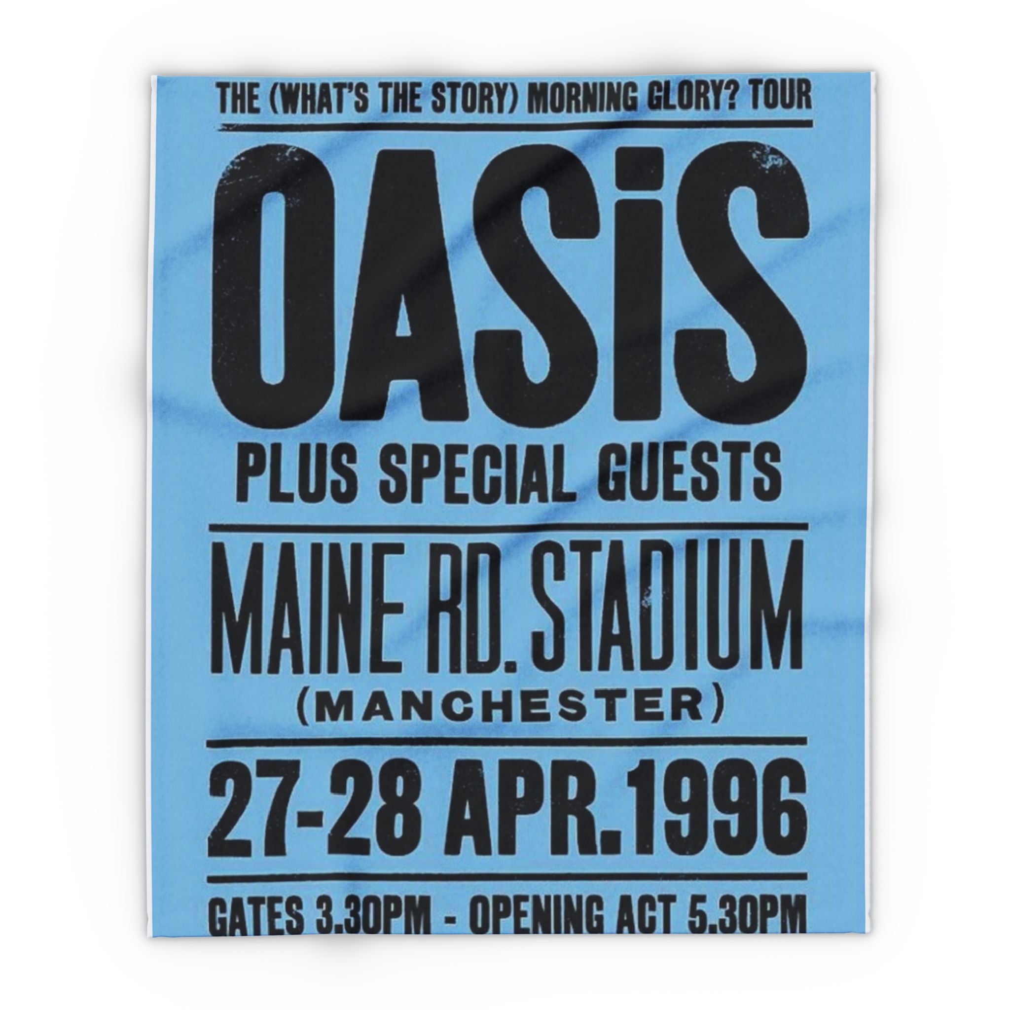 Oasis 1996 Maine Road Concert Poster Arctic Fleece Blanket