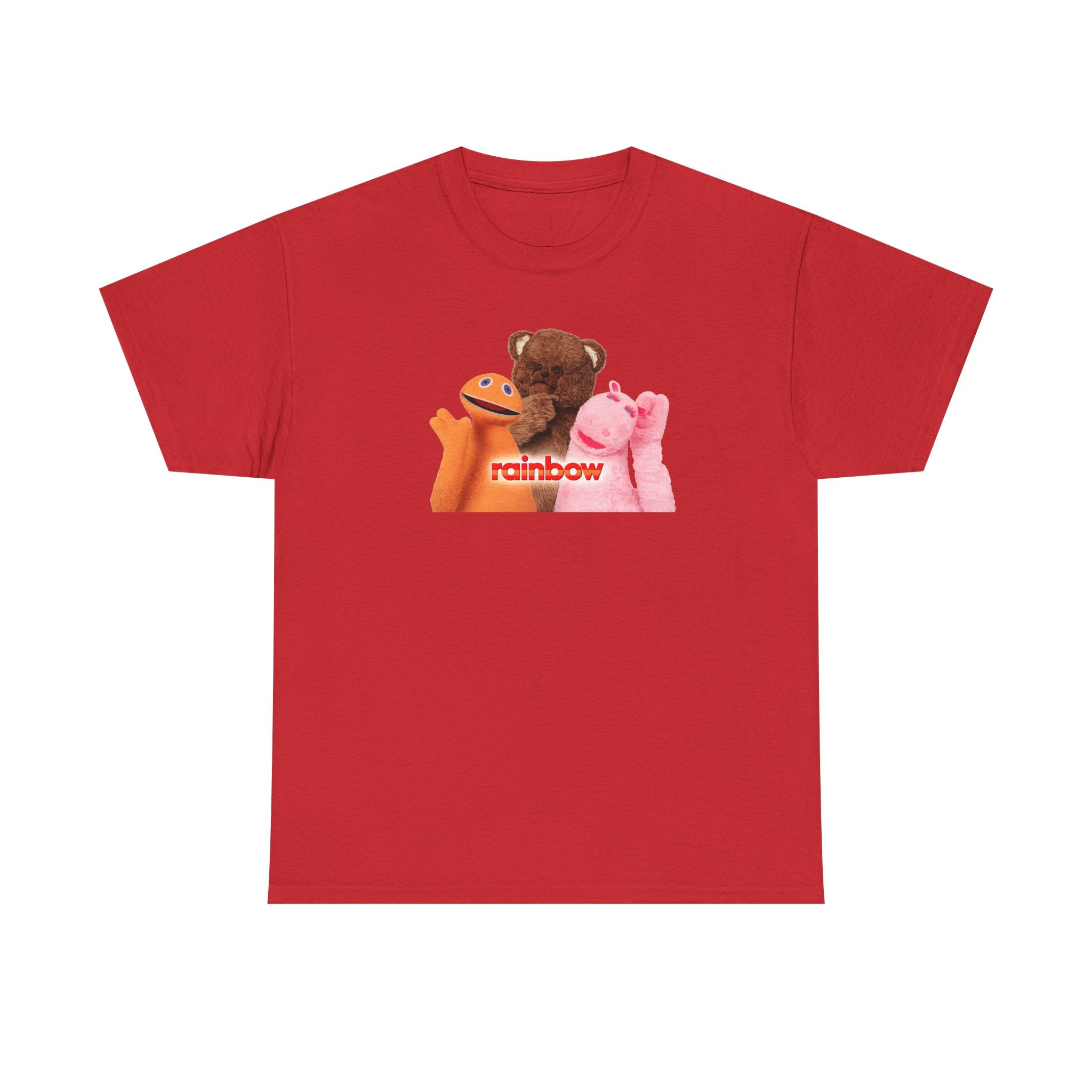 Rainbow Kids TV Zippy, George and Bungle Puppets T-Shirt — Cute Teddy & Hand Puppets Graphic Tee