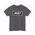 Oasis Inspired 2027 Graphic Tee — Minimal Year Rectangle T‑Shirt for New Year Celebrations