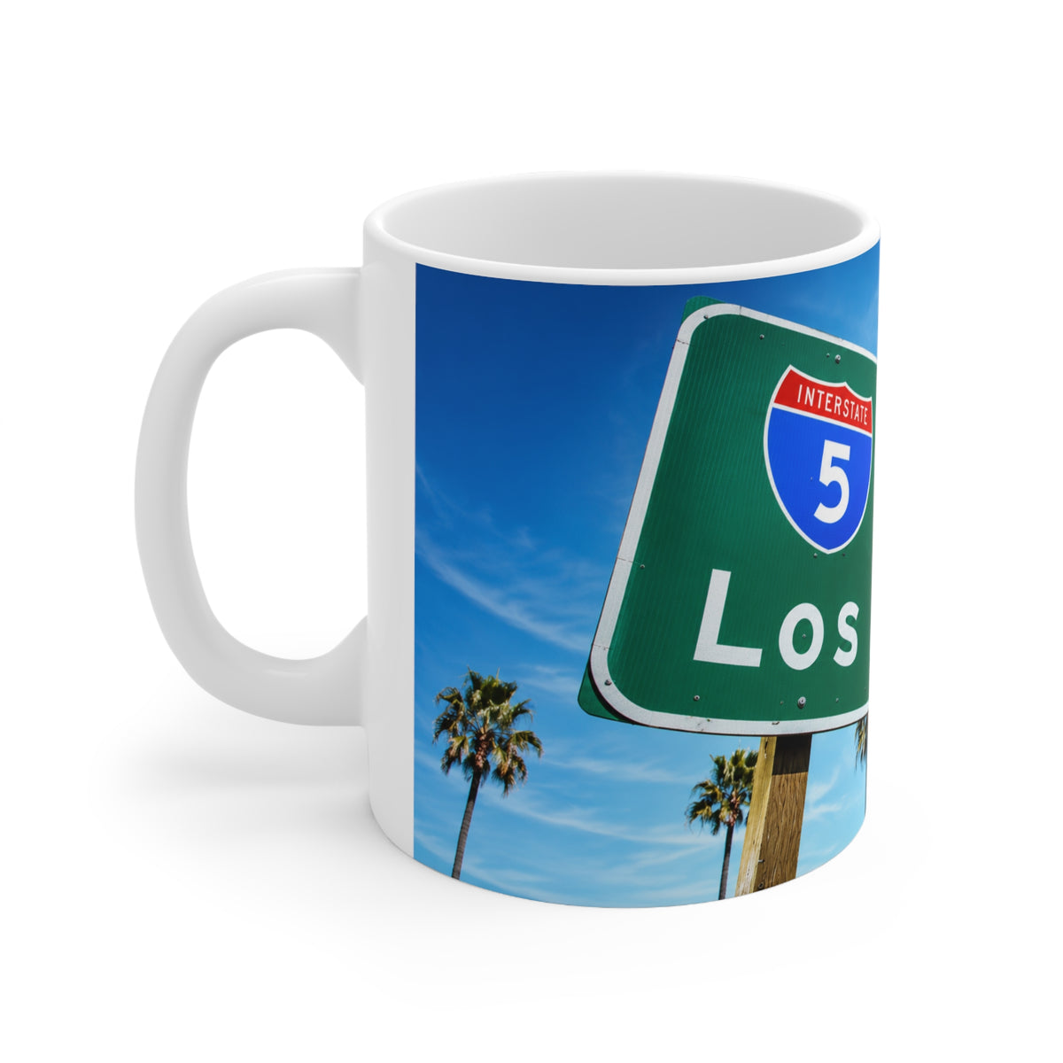 Los Angeles Highway Sign Ceramic Coffee Mug – 11oz & 15oz