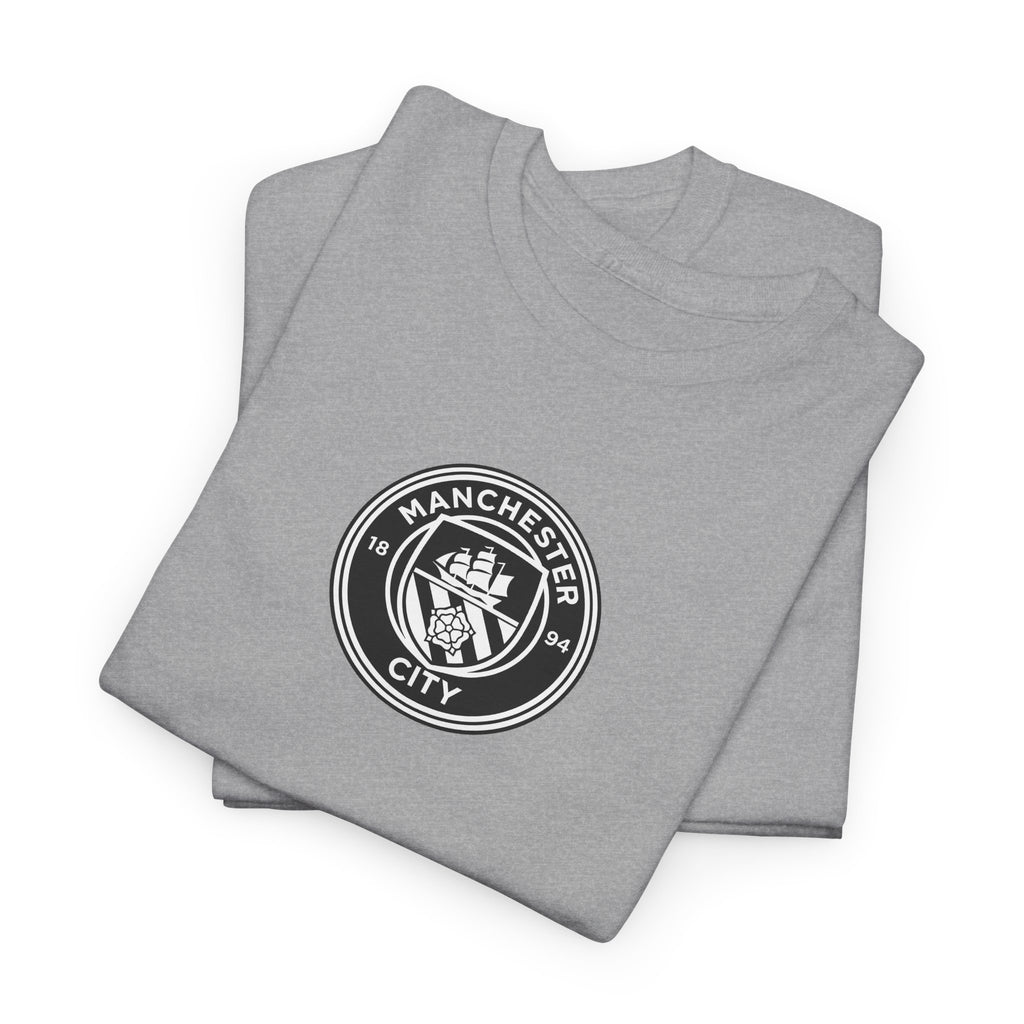 Man City Unofficial T-Shirt — Vintage Crest Logo Tee (Small Chest Emblem)