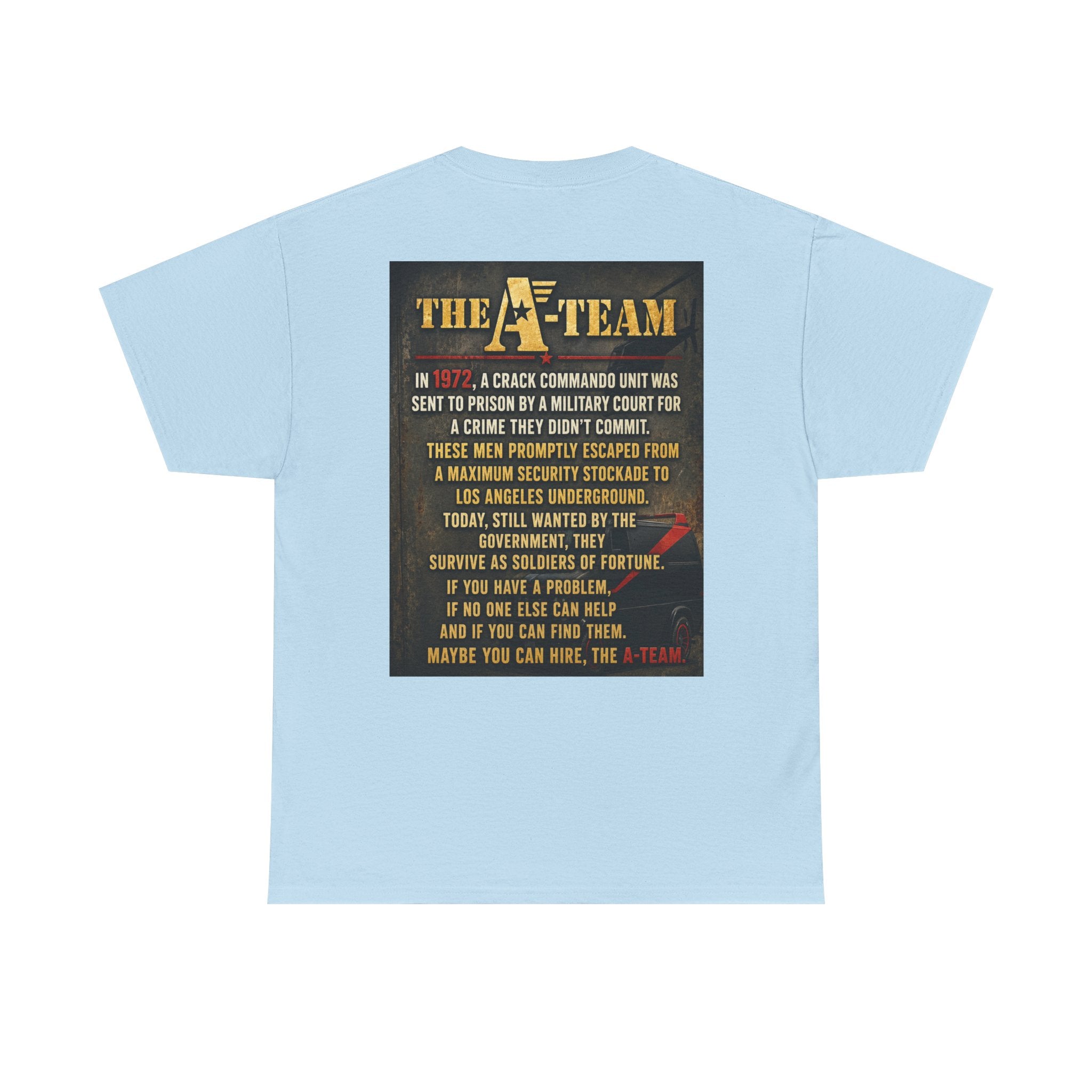 A-Team Graphic Tee — Retro TV Series Logo & Character Poster T-Shirt