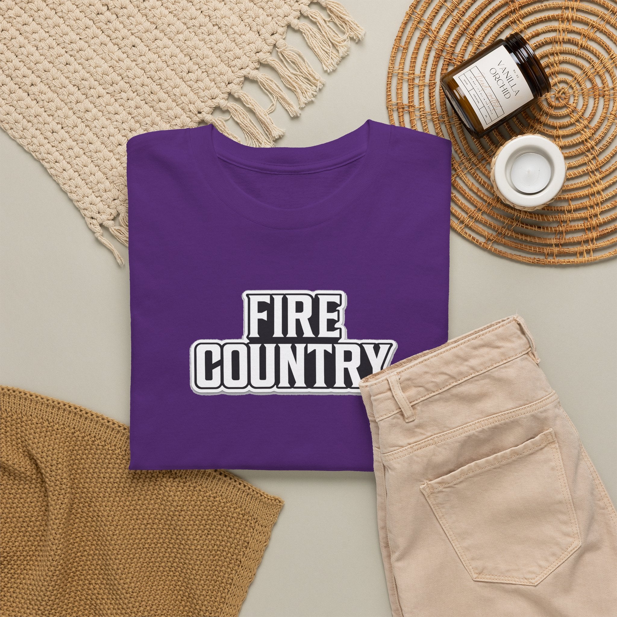 Fire Country Cotton T-Shirt — Bold Graphic Tee