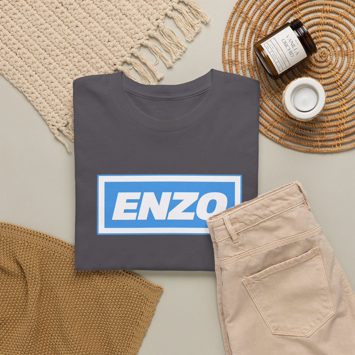 Enzo Man City Inspired Logo Tee — Classic Box-Logo Graphic T-Shirt