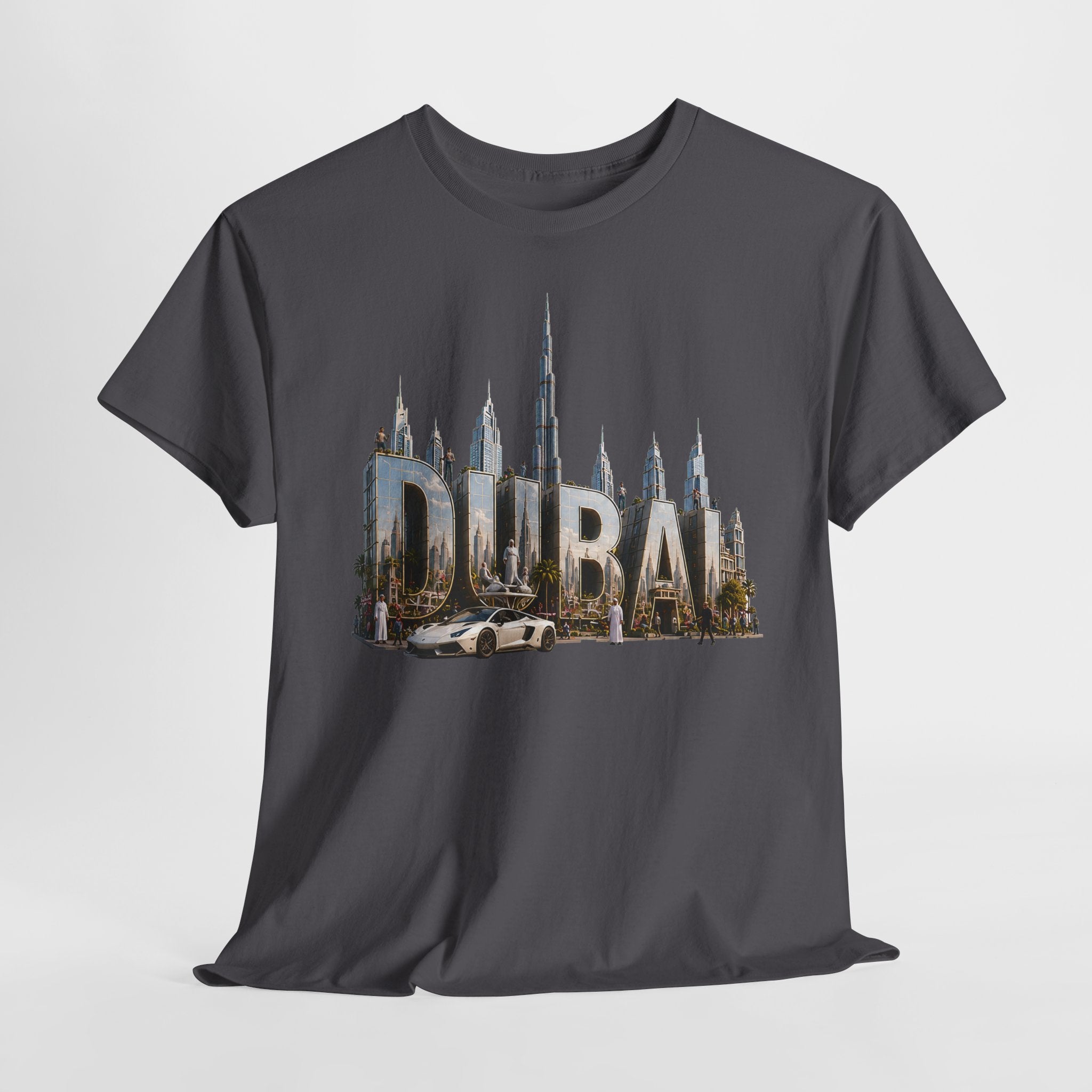 Dubai Skyline T-Shirt — Dubai Cityscape Graphic Tee with Burj Khalifa