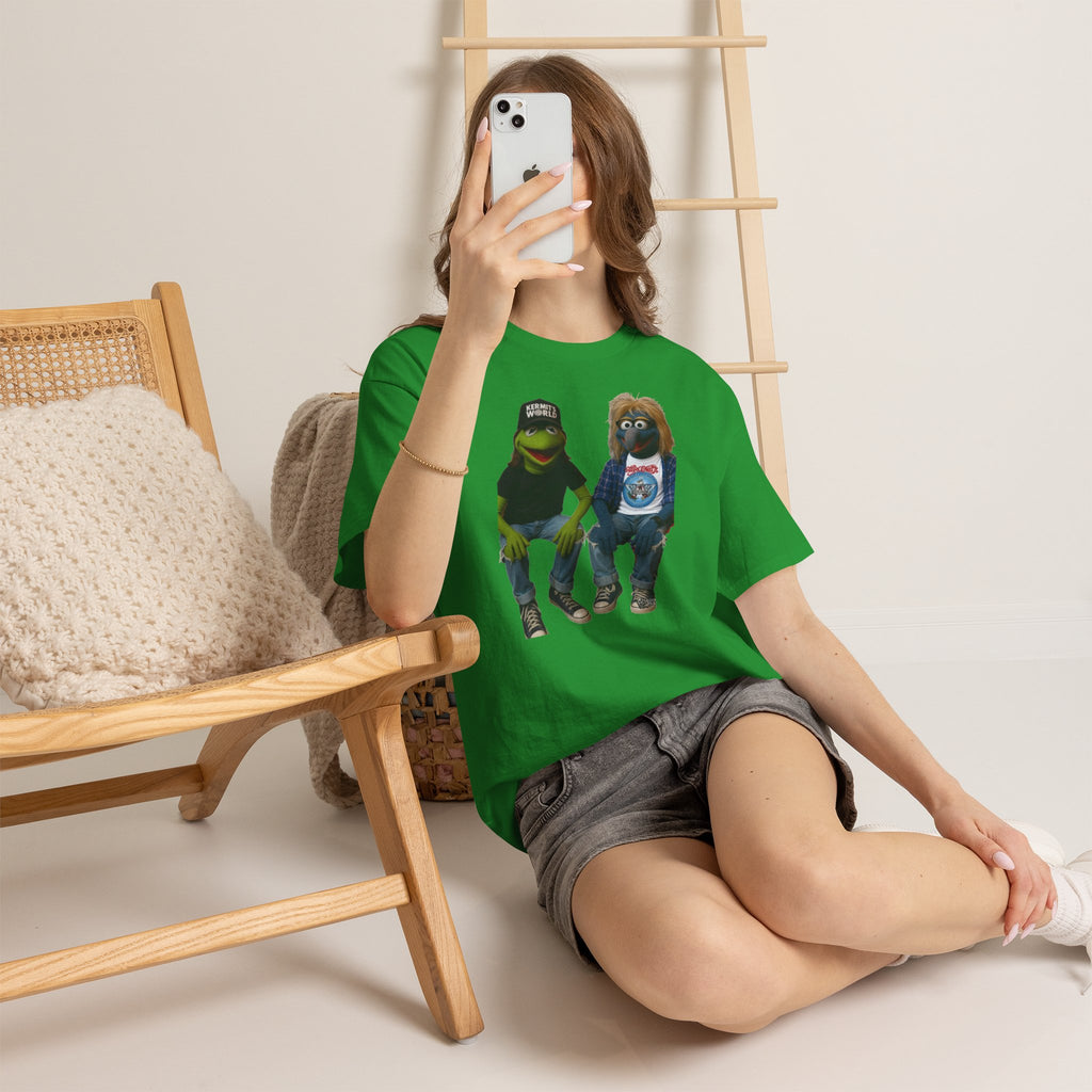 Kermit & Gonzo Waynes World Inspired Character Graphic T-Shirt