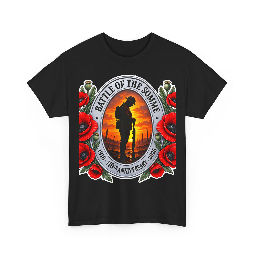 Battle of the Somme Memorial Cotton T-Shirt — 100th Anniversary Poppy Tribute