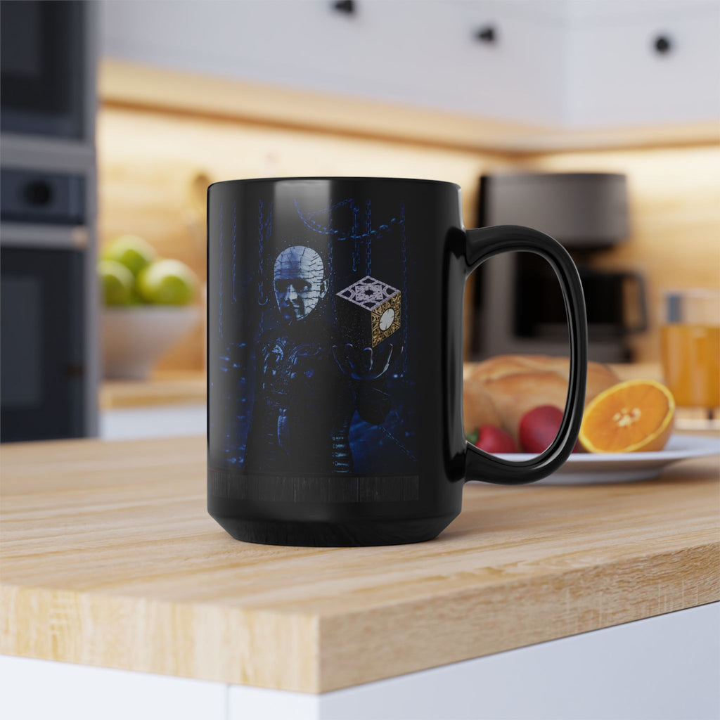 Hellraiser Pinhead & Lament Configuration Black Coffee Mug – Horror Movie Fan Gift (11oz/15oz)