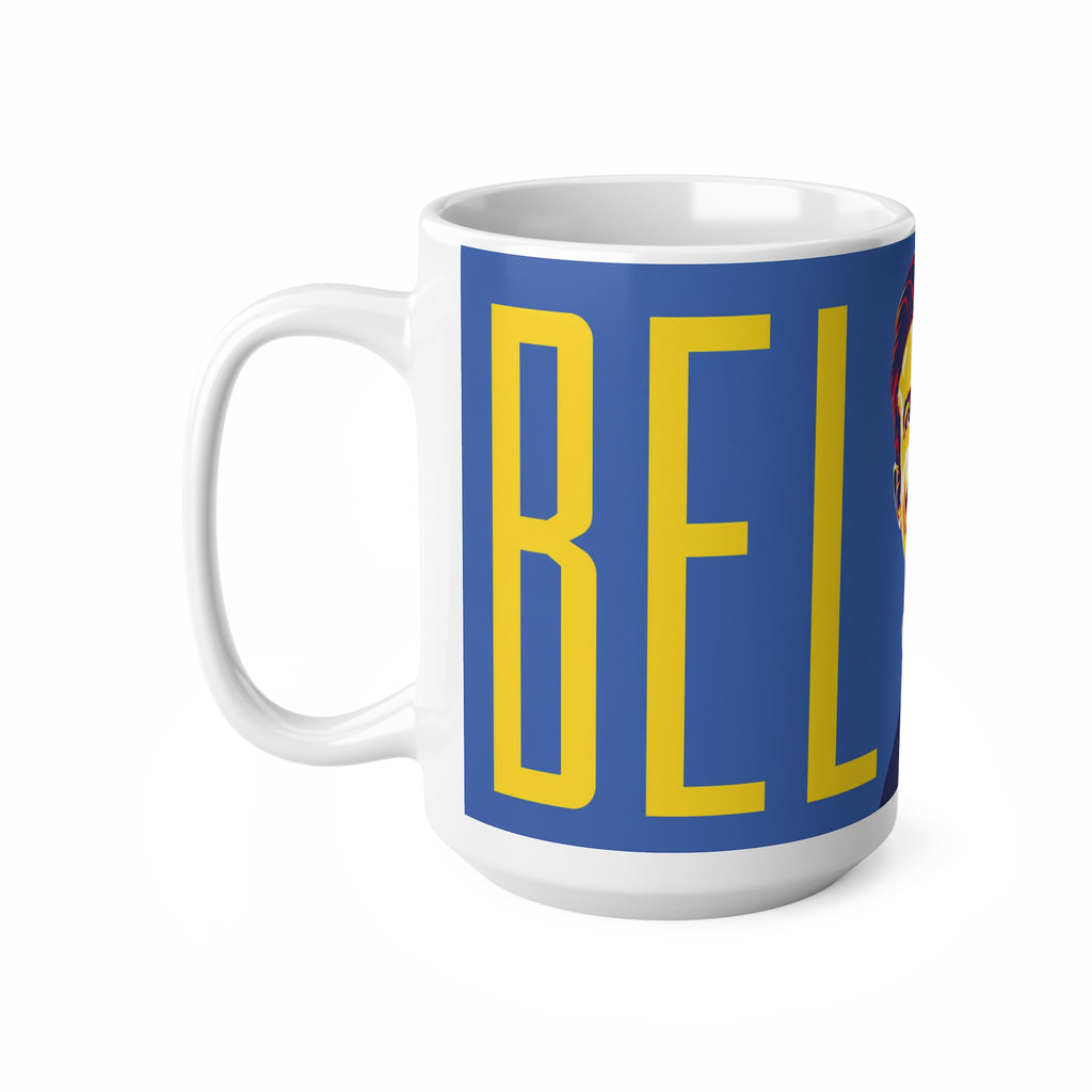 Ted Lasso Inspired Unofficial Believe Pop-Art Ceramic Coffee Mug — Inspirational Retro Portrait, 11oz & 15oz