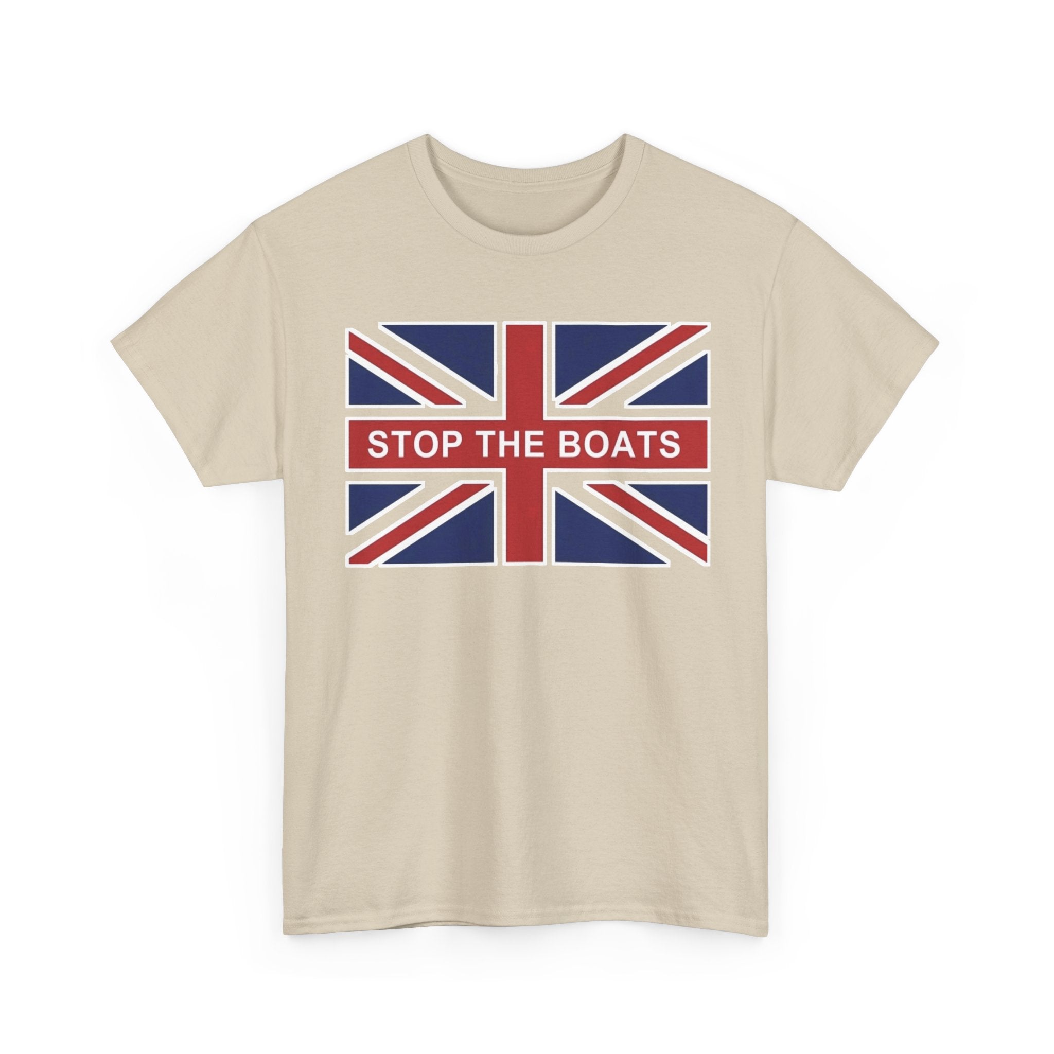 Union Jack "Stop The Boats" Political Statement Tee / T-Shirt