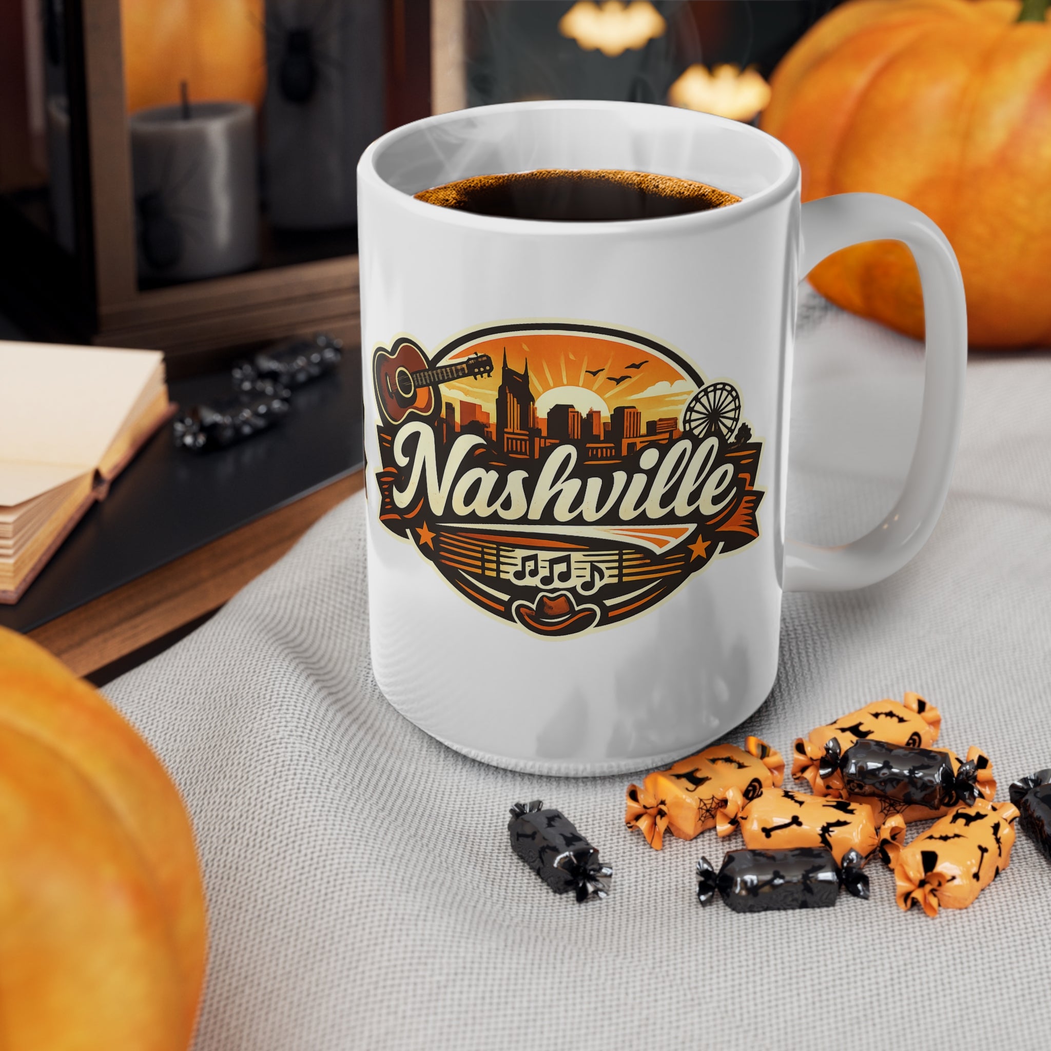 Nashville Ceramic Coffee Cups, 11oz, 15oz