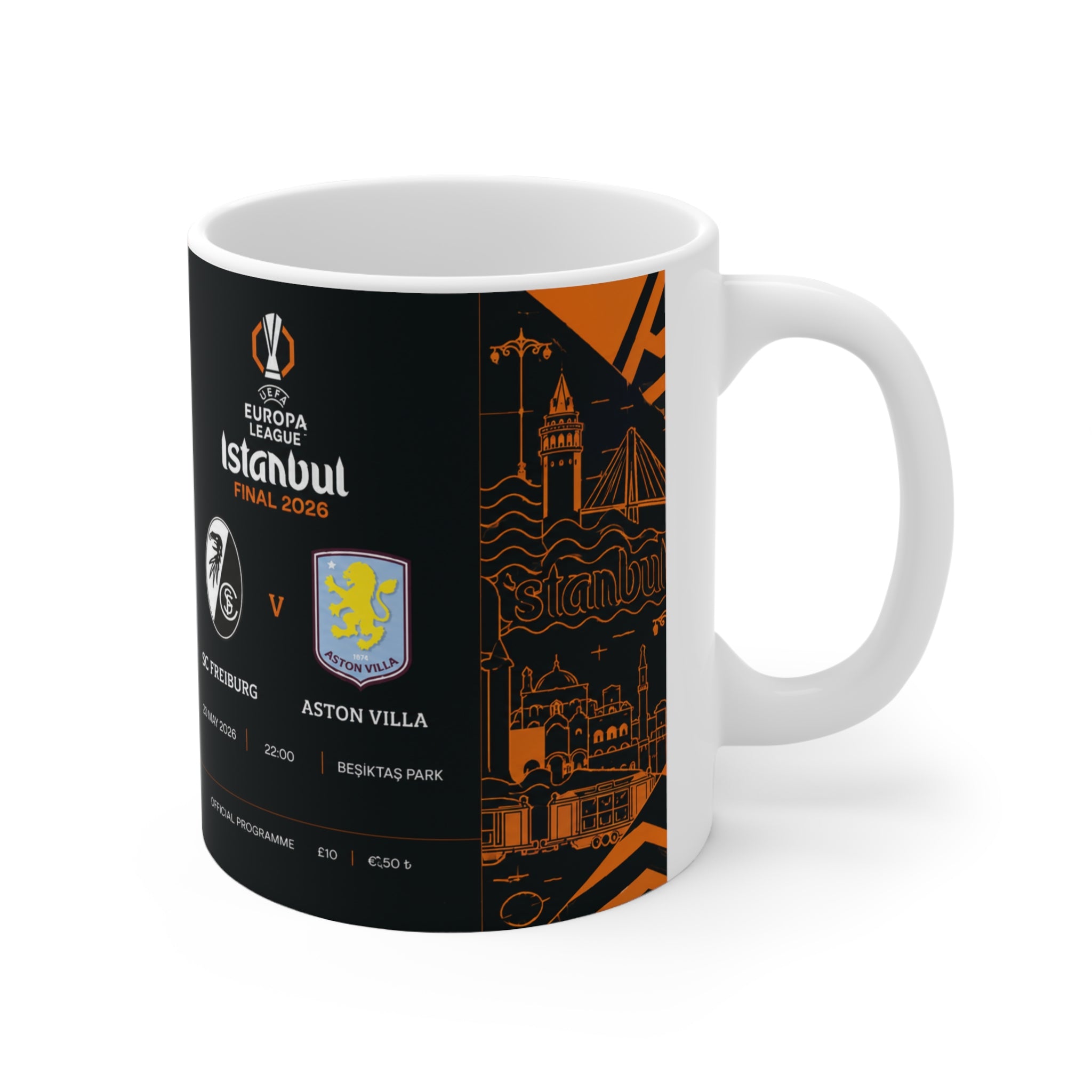 2026 Europa League Final Programme Cover Inspired Ceramic Coffee Cup (11oz/15oz)