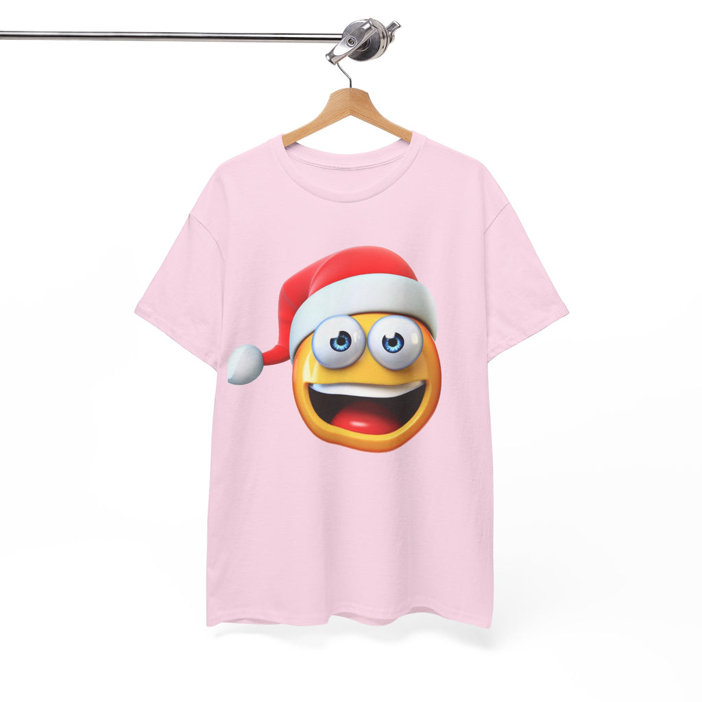 Christmas Emoji T-Shirt — Santa Hat Smiley Holiday Tee