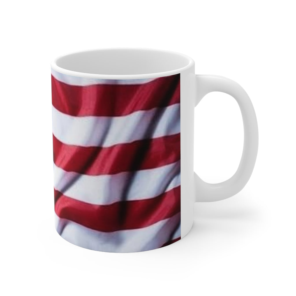 American Flag Ceramic Coffee Mug — Patriotic 11oz & 15oz USA Stars Stripes