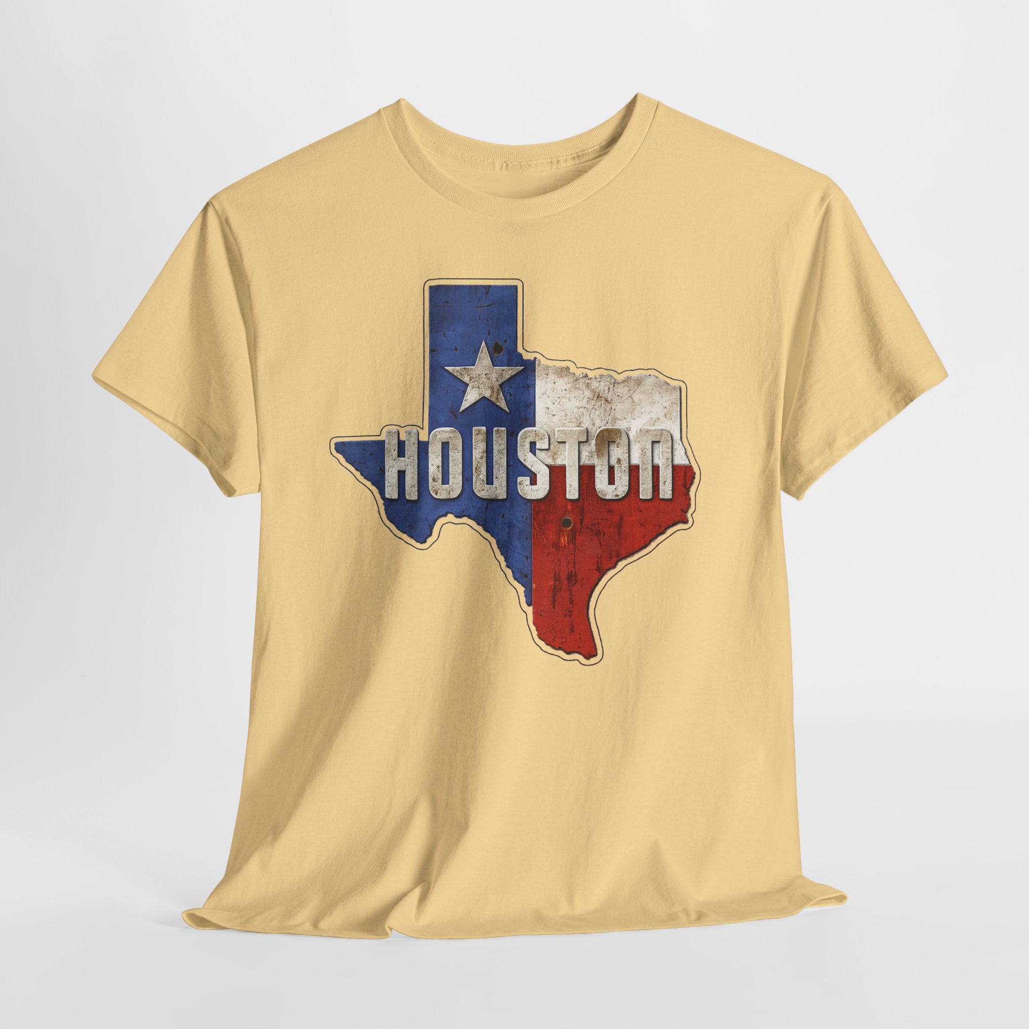 Houston Texas Flag Graphic Tee — Vintage State Outline T-Shirt