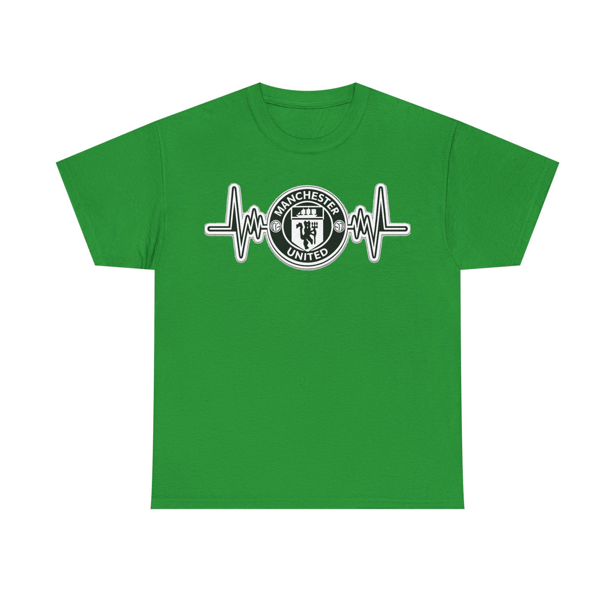 Manchester United Inspired Heartbeat T‑Shirt — Football Fan Pulse Tee