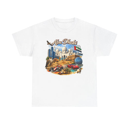 Abu Dhabi Landmark Collage T-Shirt — UAE Travel Souvenir Tee