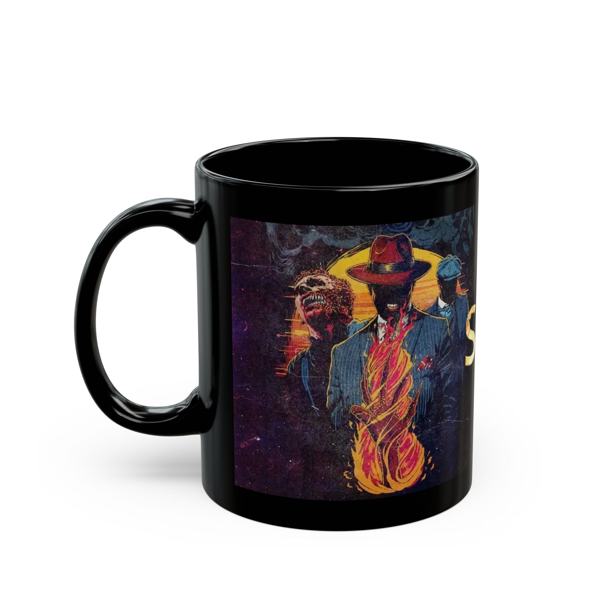 Black Ceramic Mug — 'Sinners' Vintage Art Gothic Coffee Cup