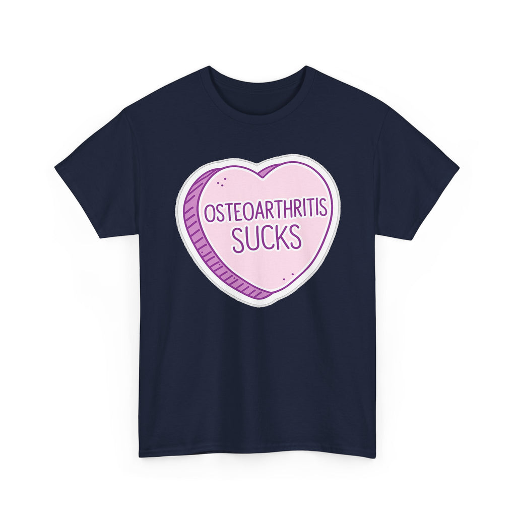 Osteoarthritis Sucks T-Shirt — Pink Heart Awareness Tee