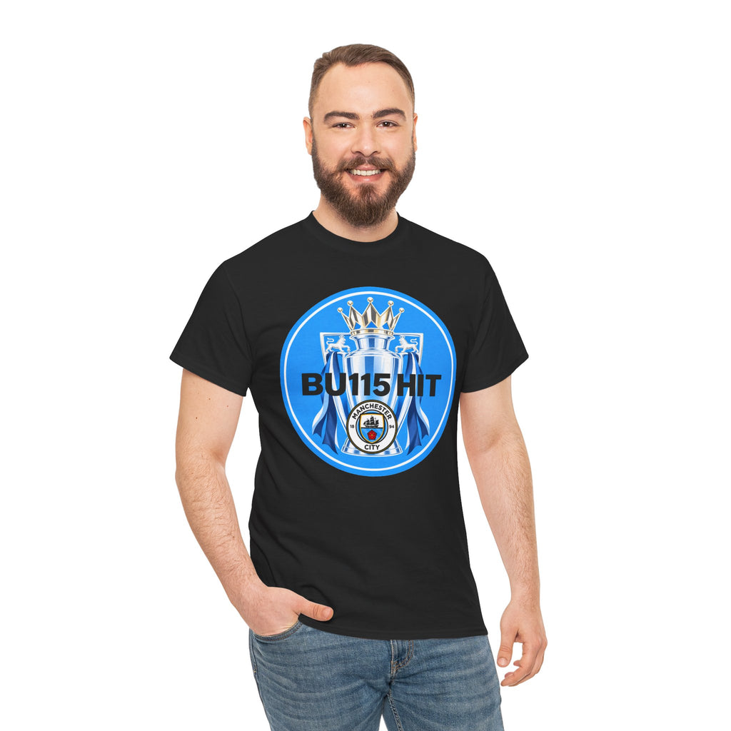 Manchester City Anti Premier League Charges Cotton T-Shirt — 'BU11SH1T' Blue Crown Football Shirt