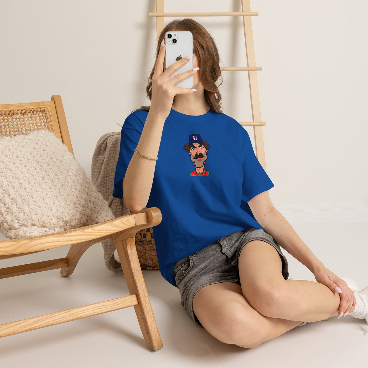 Magnum PI Retro Caricature T-Shirt — Retro Mustache Hat Portrait Tee