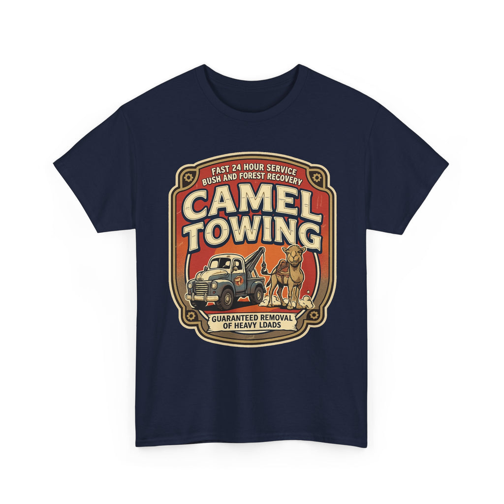 Camel Towing Tee — Vintage Desert Tow Truck Graphic T-Shirt